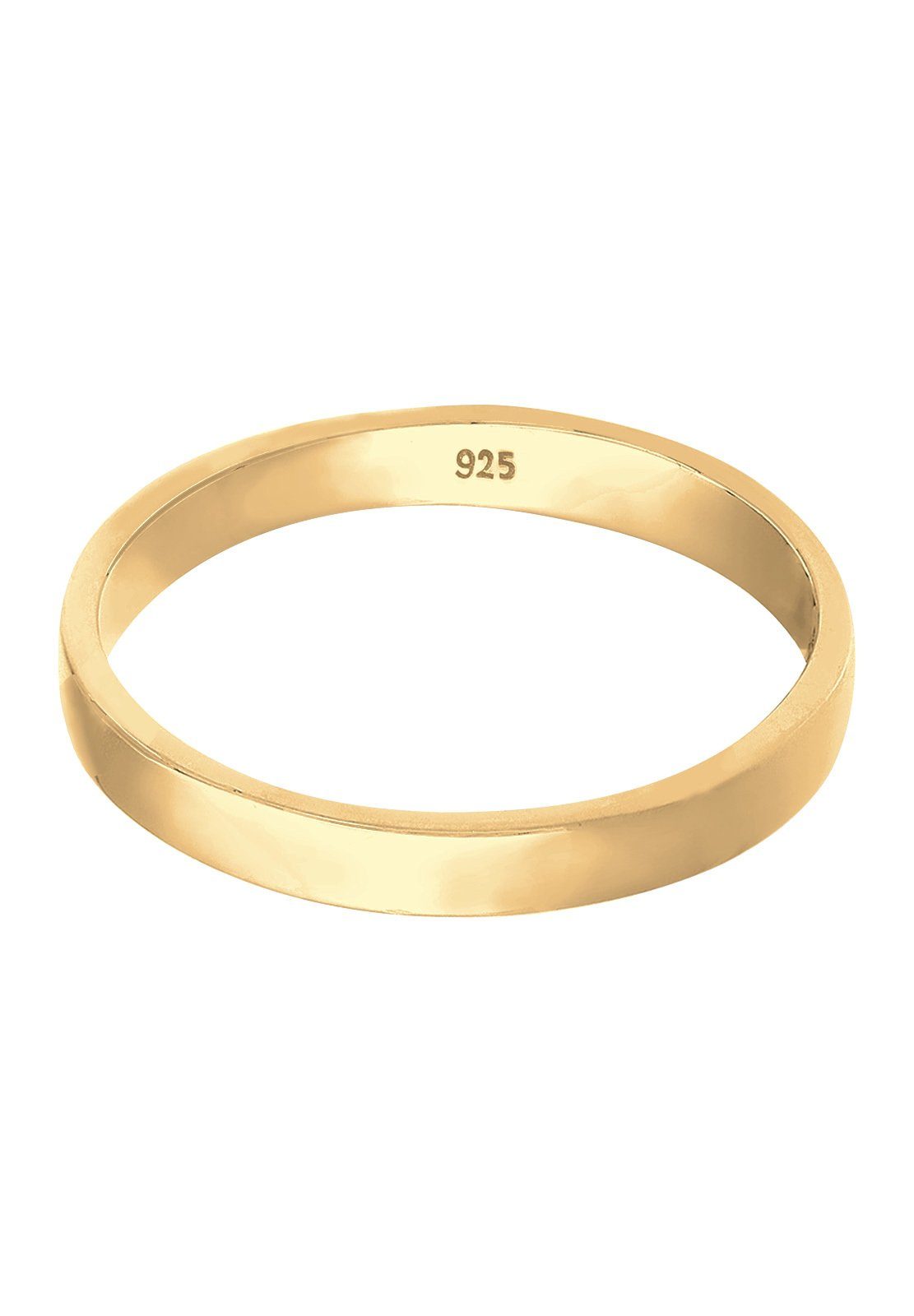 Fingerring 925er Basic Ehering Partnerring Damen Gold Silber, Ehering Elli