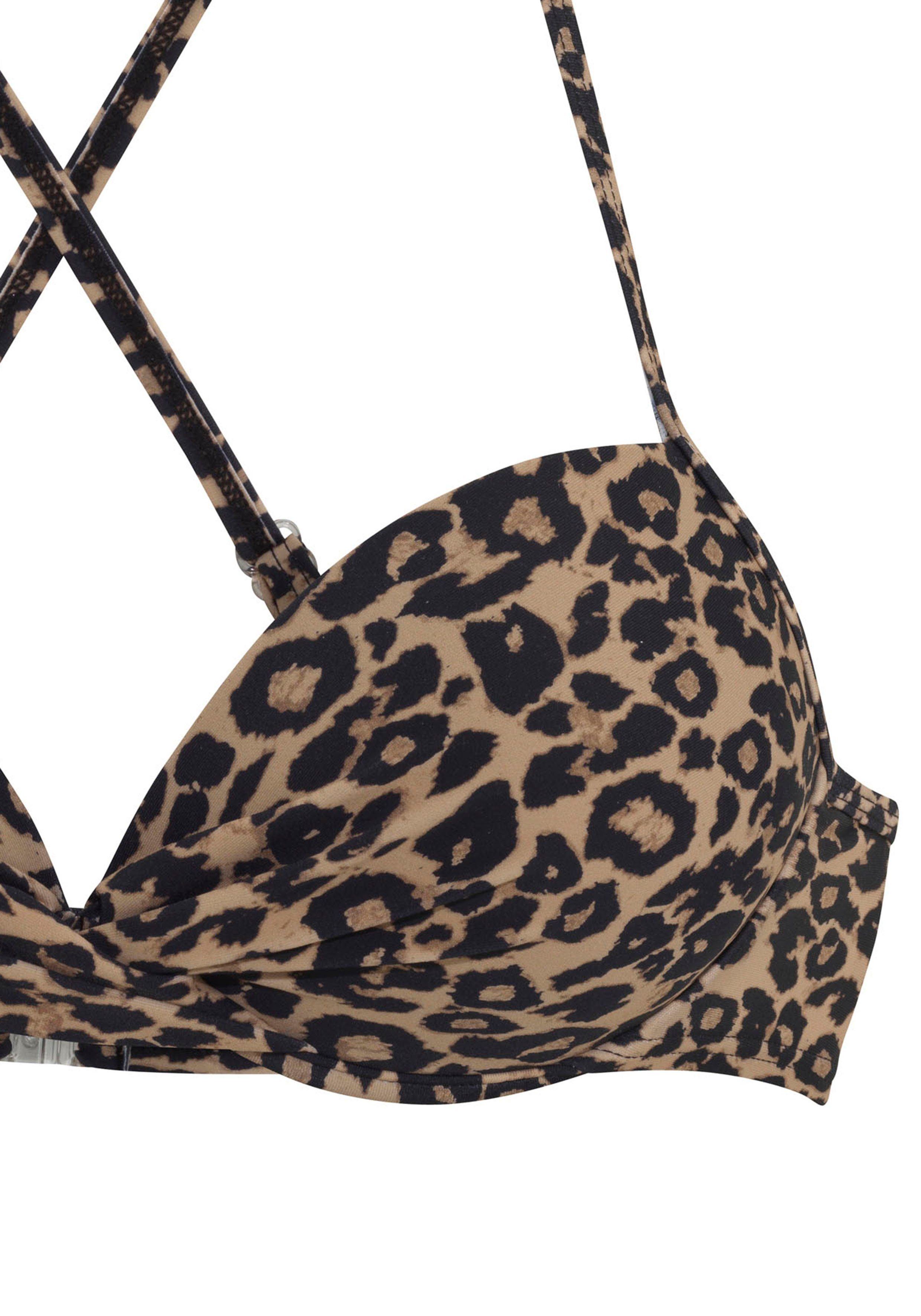Vivance Push-Up-Bikini-Top Thora, in modischem Leo-Print