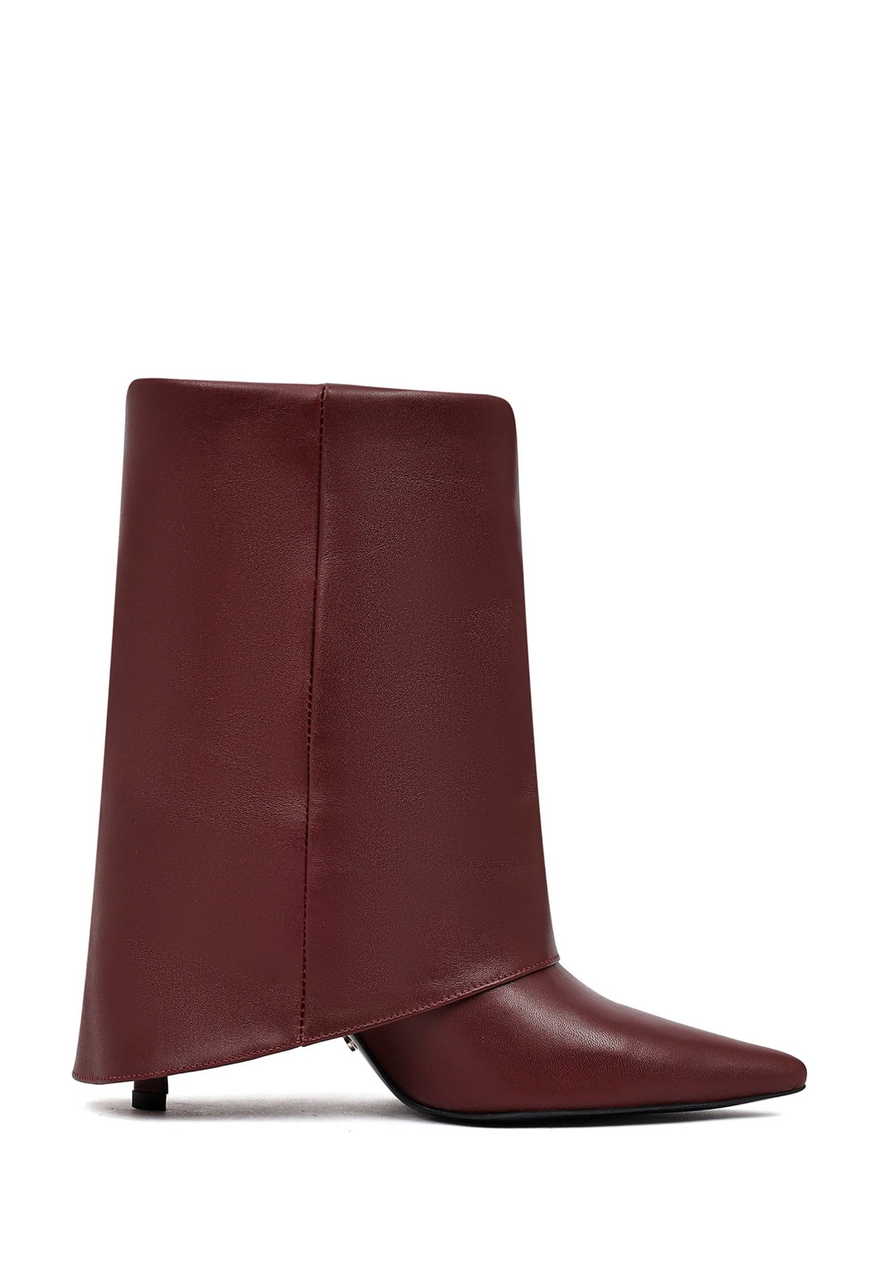 Derimod Absatz-Stiefeletten aus Leder Ankleboots Textilfutter, Absatz 7 cm
