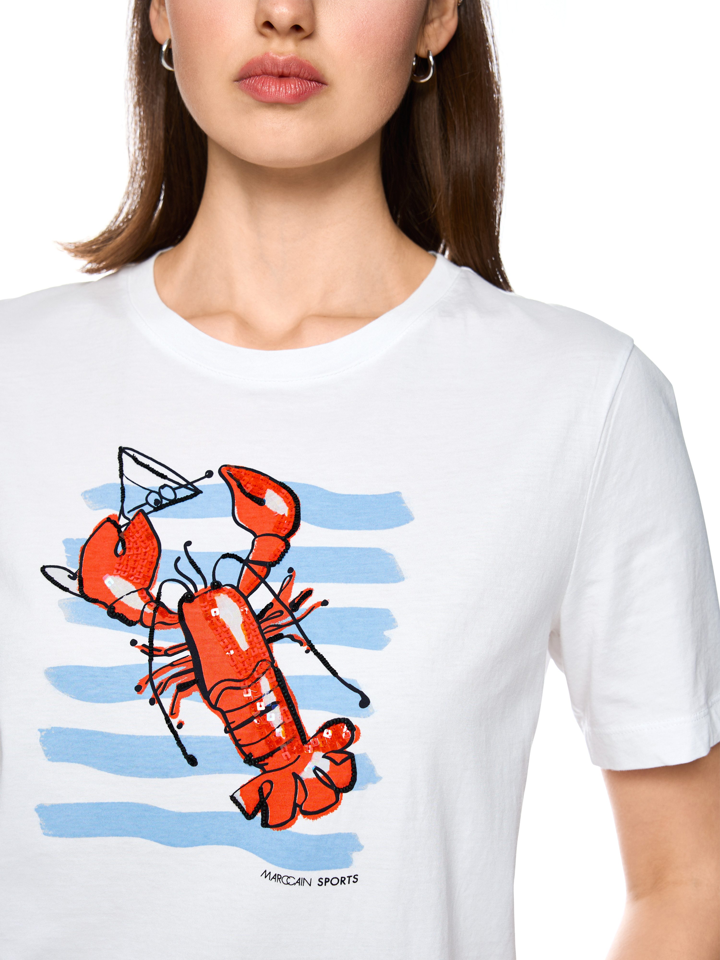 Marc Cain T-Shirt Salty Breeze Premium Damenmode mit Aufdruck, gerader Schn günstig online kaufen