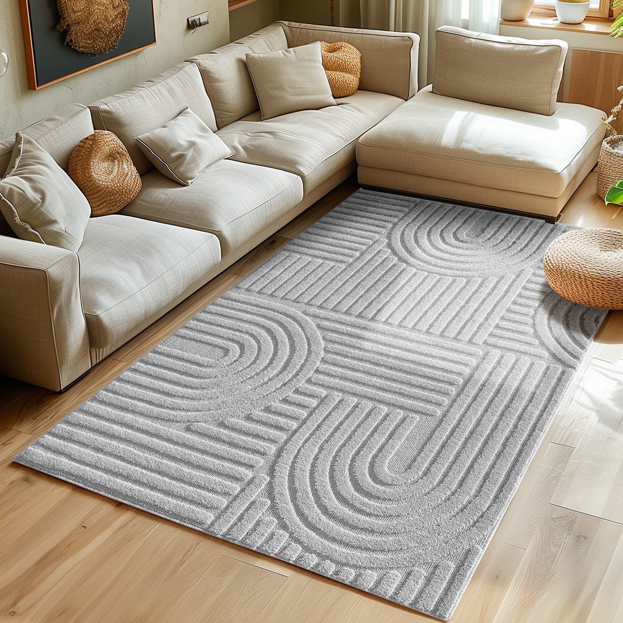 SIMPEX24 Designteppich Skandinavischer Boho, Rechteckig, Höhe: 8 mm, Teppich Wohnzimmer, Schlafzimmer, Gästezimmer
