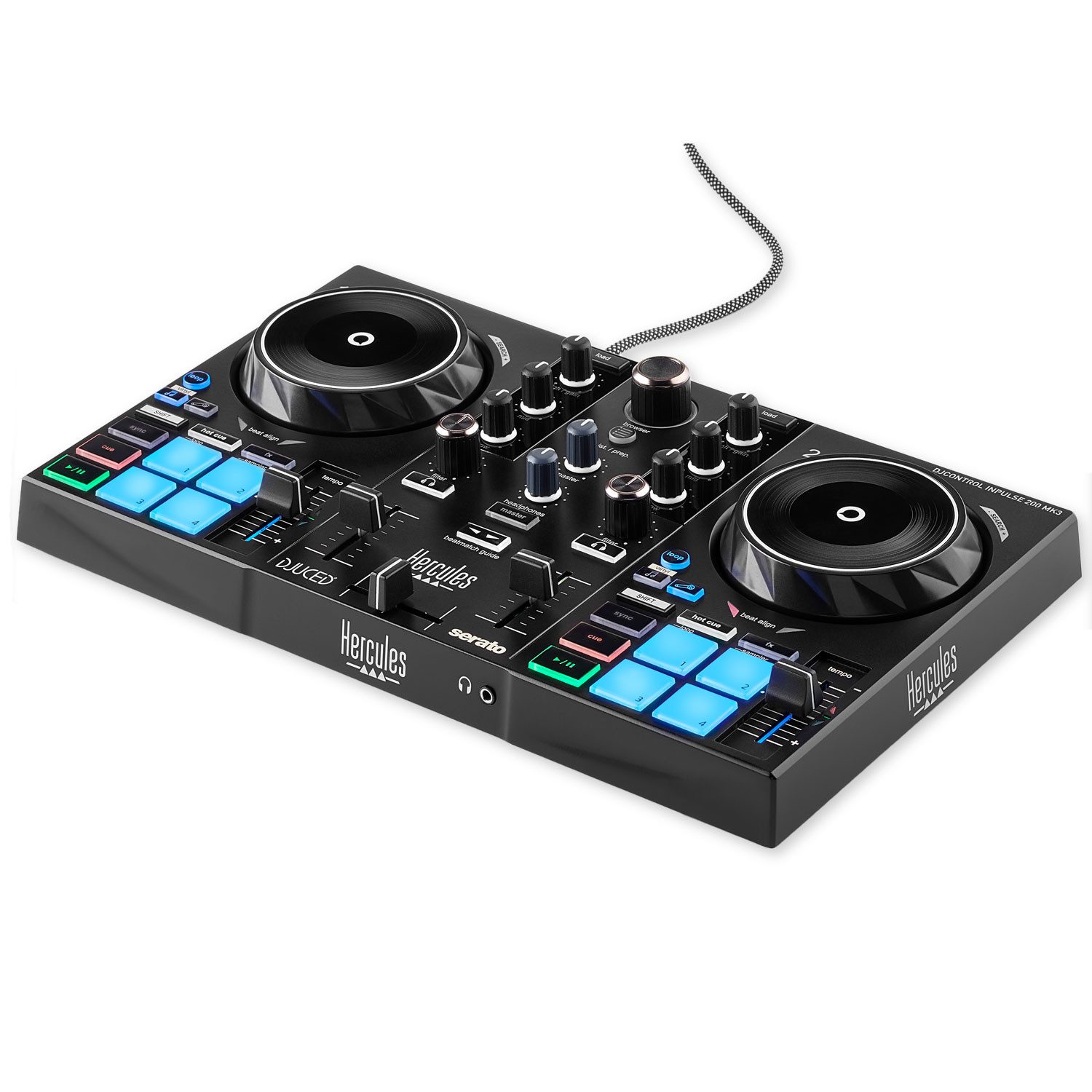 HERCULES DJ Controller Hercules DJ Control Inpulse 200 MK3 DJ-Controller, (DJ-Controller mit USB-C Anschluss, 1-tlg), DJ-Controller mit USB-C Anschluss