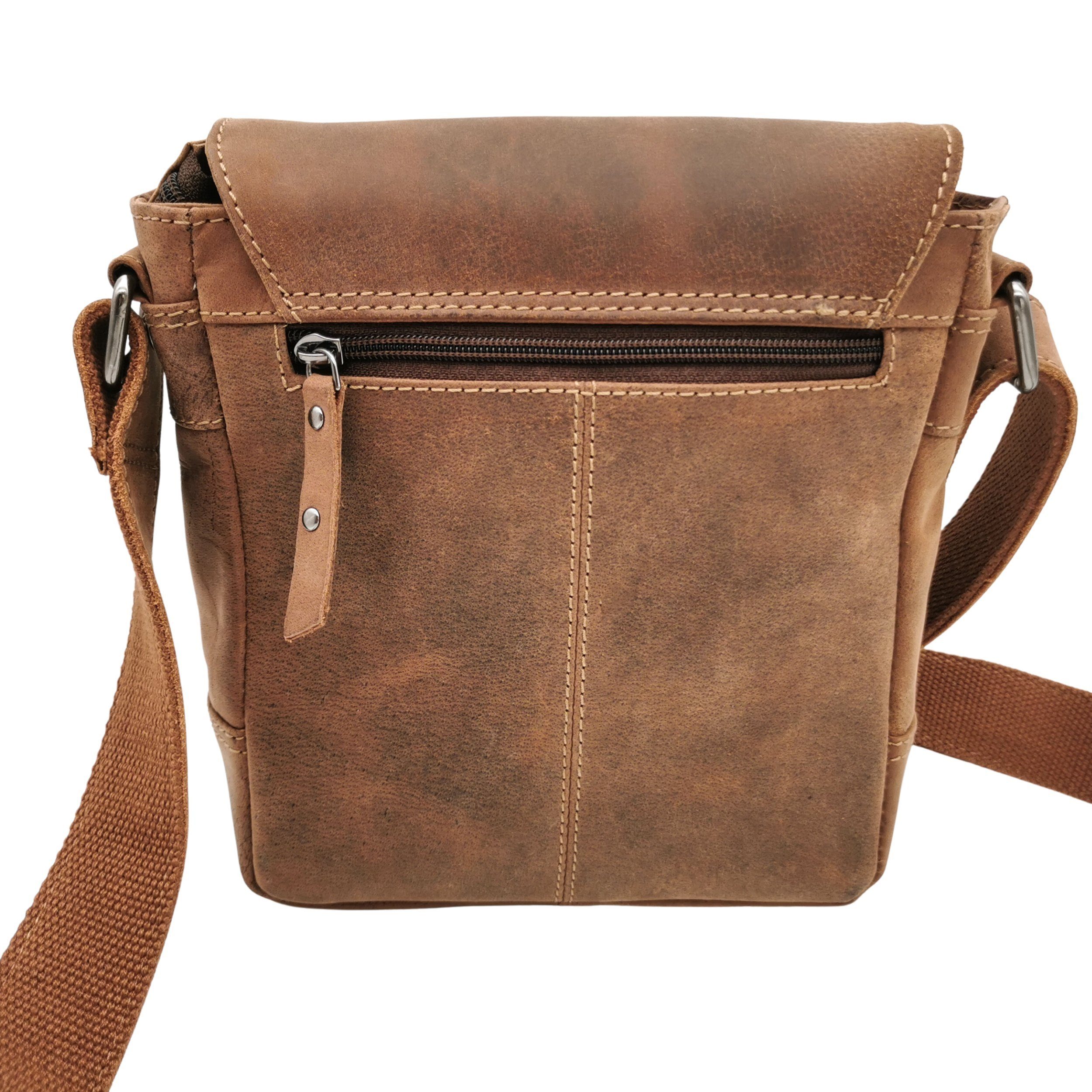 Landleder Messenger Bag BULL & SNAKE -Universal- Umhängetasche, Echtes Büffelleder