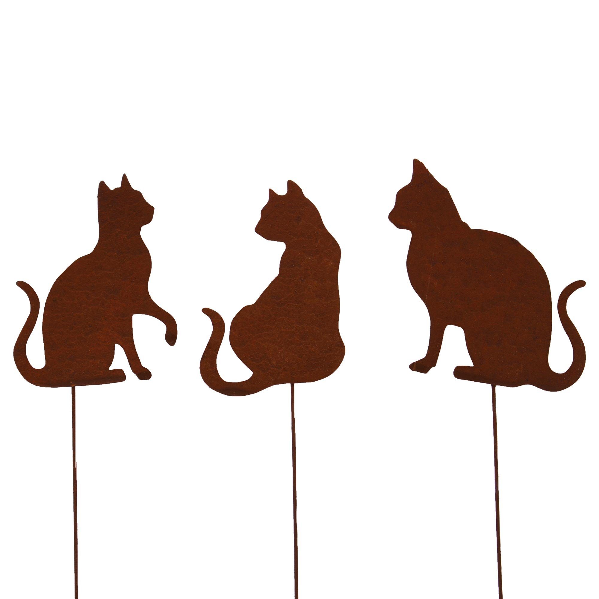 UNUS GARDEN Gartenstecker Stecker Rost Katzen im 3er Set günstig online kaufen