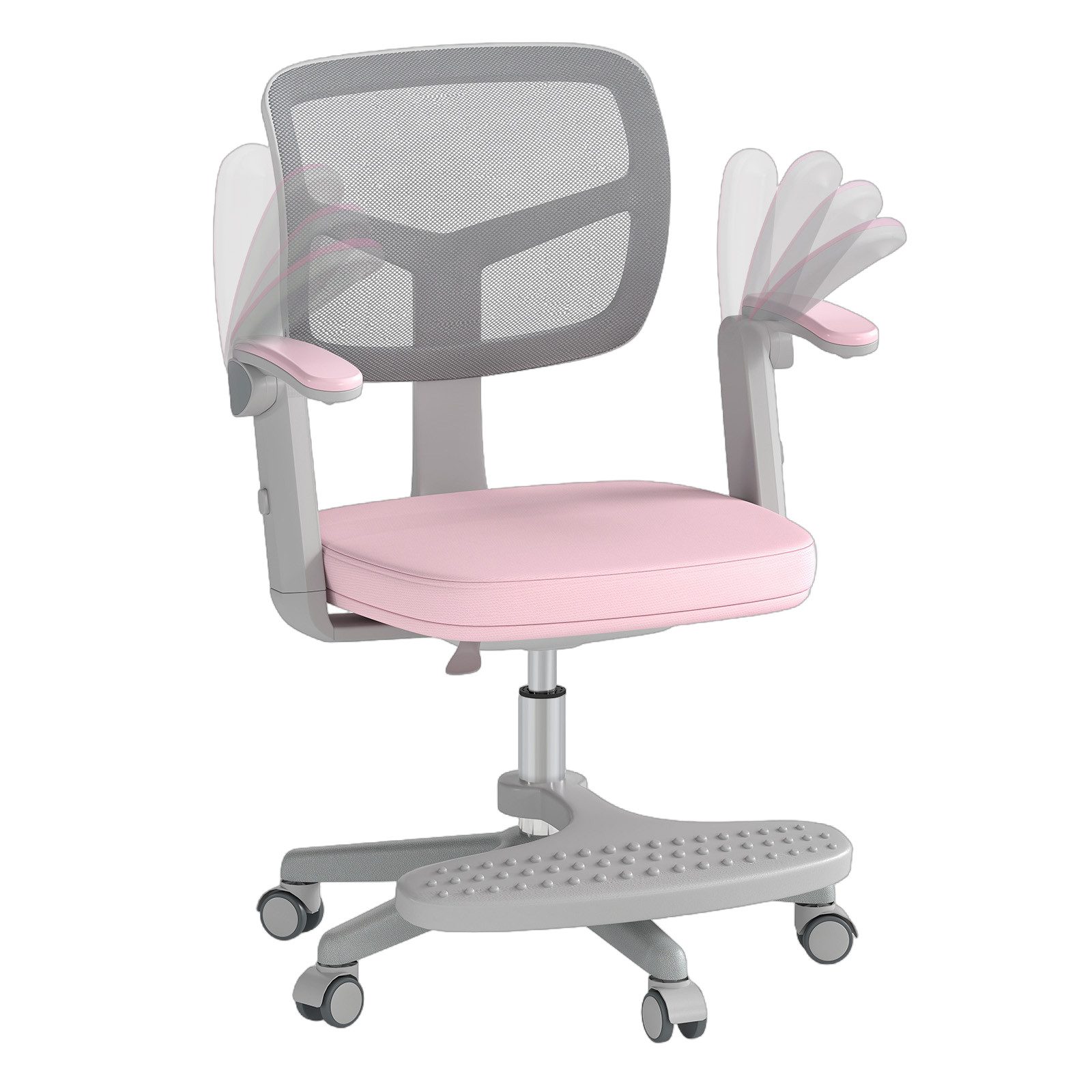 COSTWAY Drehstuhl, Kinder mit 5 Rollen, Schreibtischstuhl höhenverstellbar günstig online kaufen