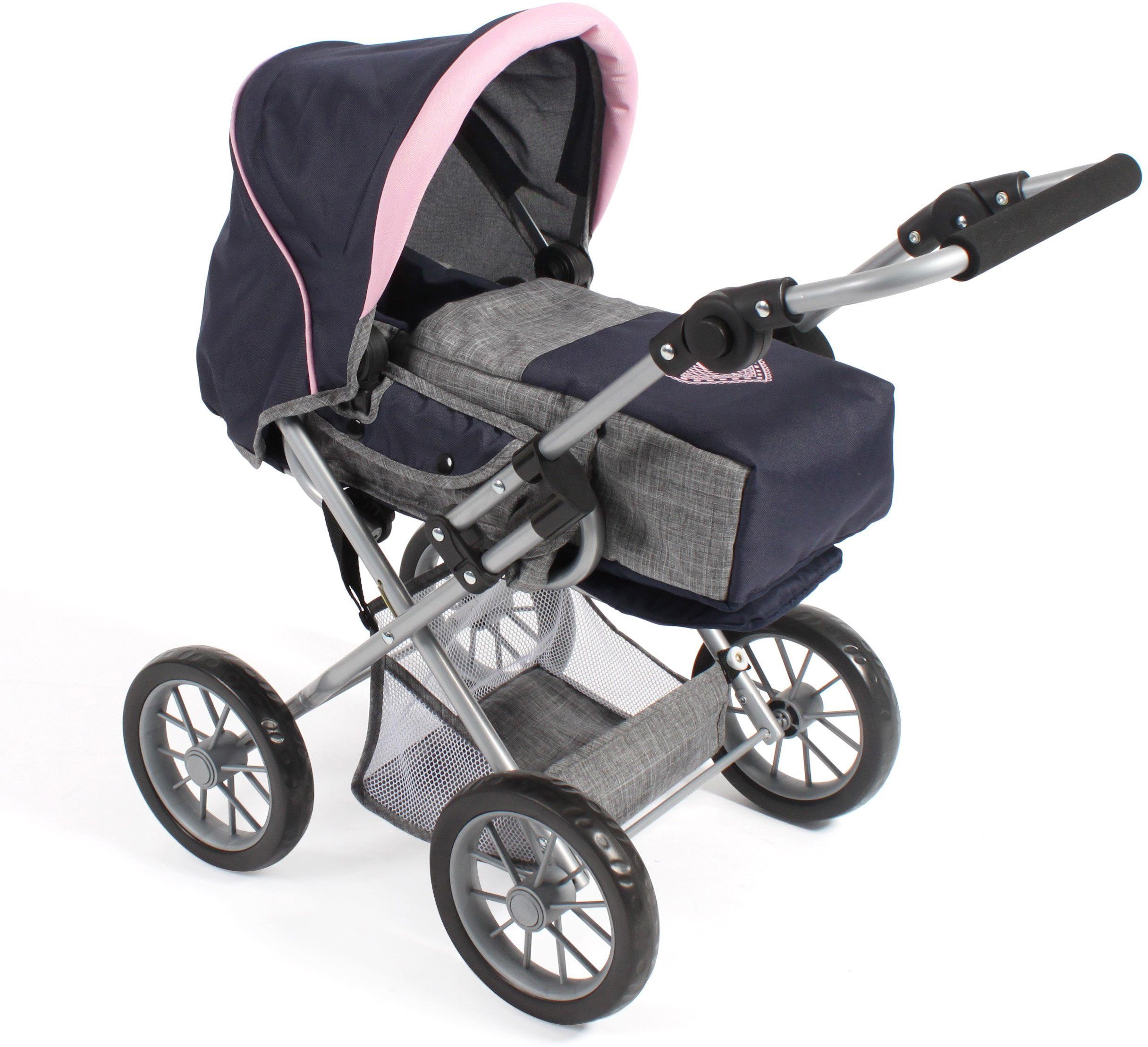 CHIC2000 Kombi-Puppenwagen Leni, Grau-Navy, mit herausnehmbarer günstig online kaufen