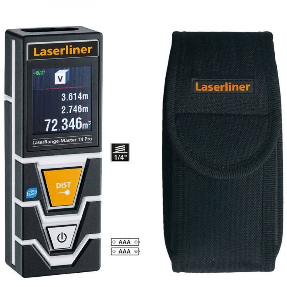 LASERLINER Laserwasserwaage Laserliner LaserRange-Master T4 Pro Laser Entfernungsmesser mit Winkel