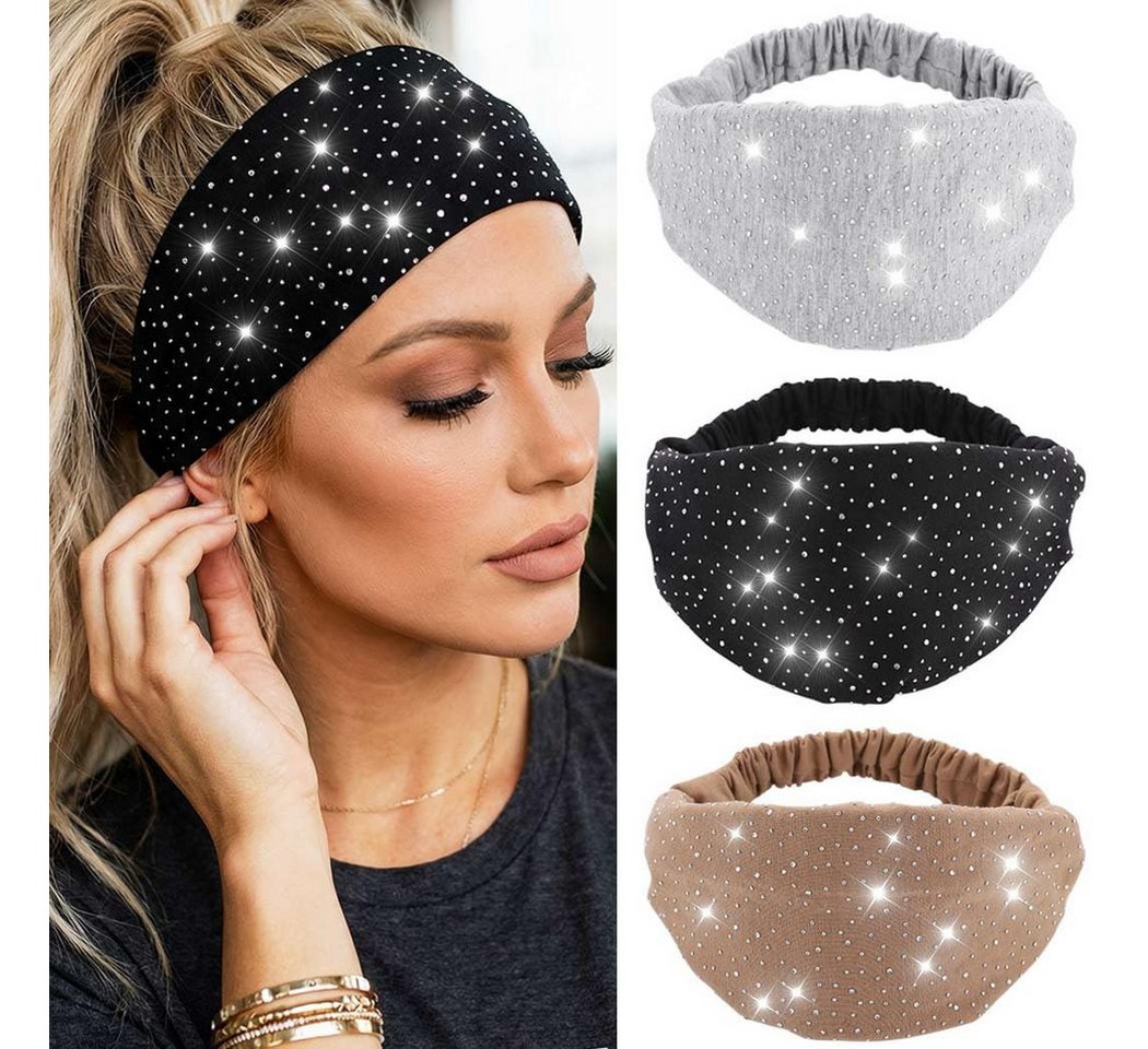 Zaewry Haargummi Boho-Breitstirnband für Damen, weiches turbanartiges Haarband