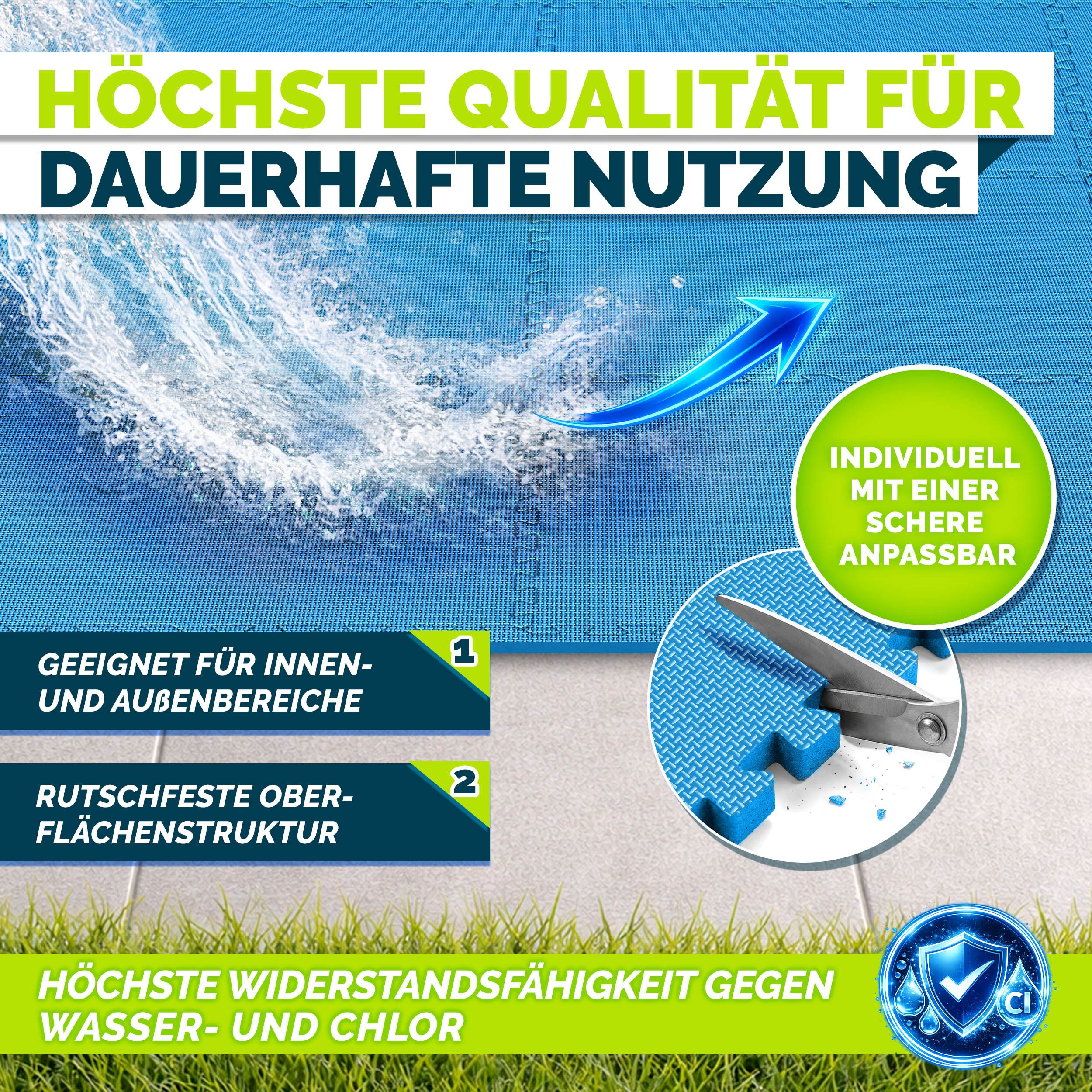 tillvex Pool-Bodenschutzfliese tillvex® Poolbodenmatten Matten für Pool Bodenschutzmatte Bodenmatte, Poolunterlage Bodenschutz Matten wärmeisolierend Untergrund, 8-St., Planschbecken & Whirlpool Poolmatte Bodenmatte Outdoor, Pool Bodenschutzmatte Set 62,5x62,5cm Unterlegmatte 1 cm Dicke Pool