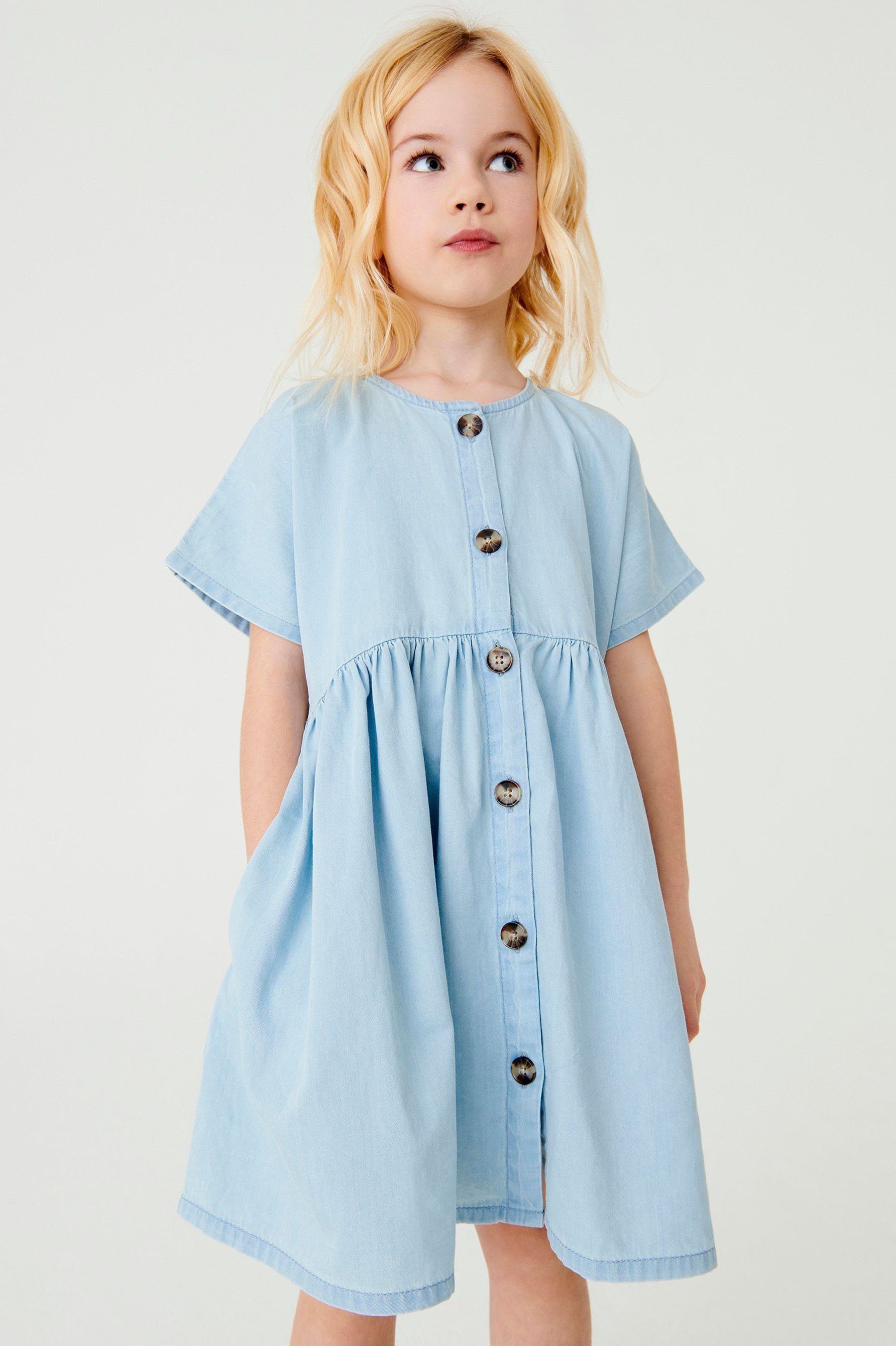 Next Blusenkleid Lockeres Kleid Denim (1-tlg) Blue Pale