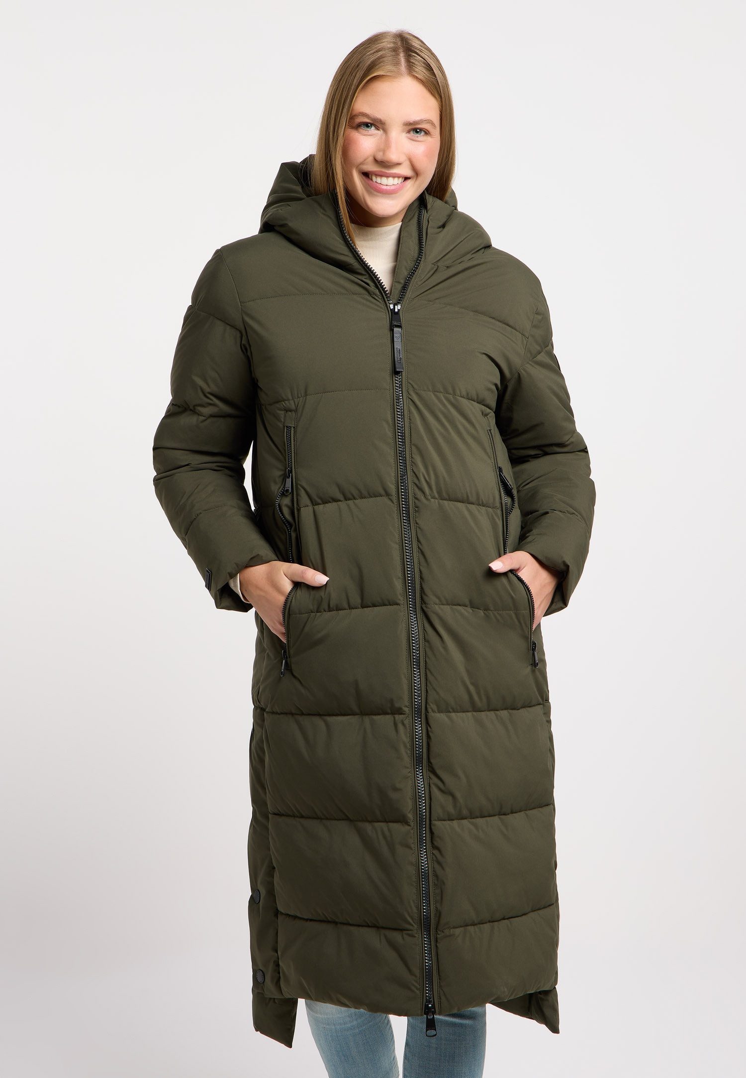 Ragwear Steppmantel PATRISE warm gefüttert, hinten länger als vorn