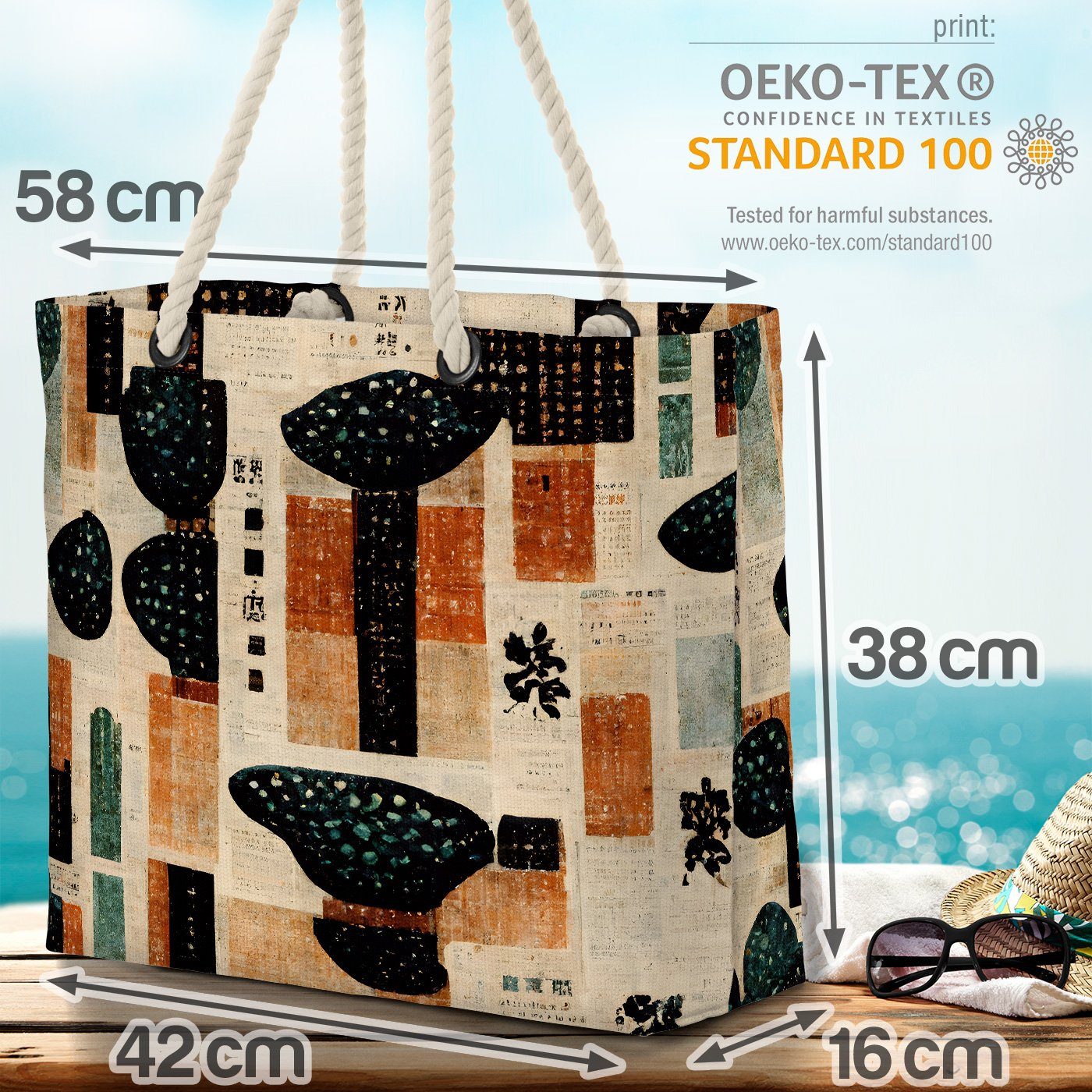 Japan (1-tlg), reise japan urlaub Muster japanisch muster dekoration gemustert Strandtasche VOID