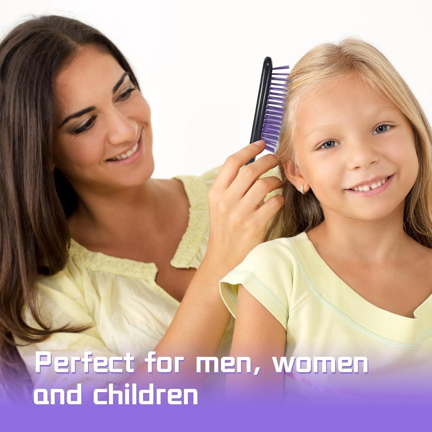 LuxusKollektion Haarbürste 2er Pack Haarbürsten Naturhaar Entwirrbürsten für Lockiges Haar