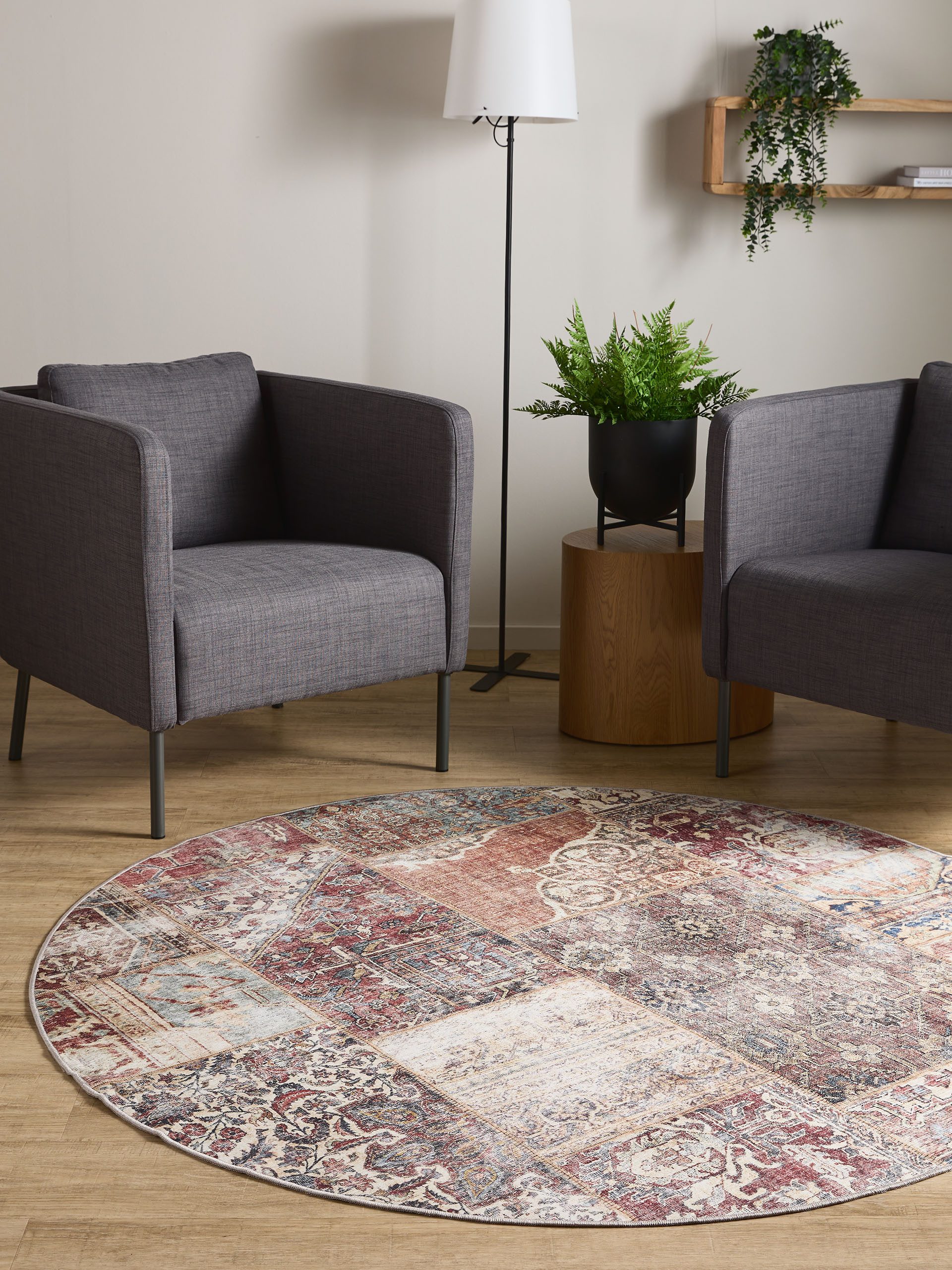 Interiyou Teppich Gent, Rund, Höhe: 5 mm, Vintage Kurzflor für Wohnzimmer, günstig online kaufen
