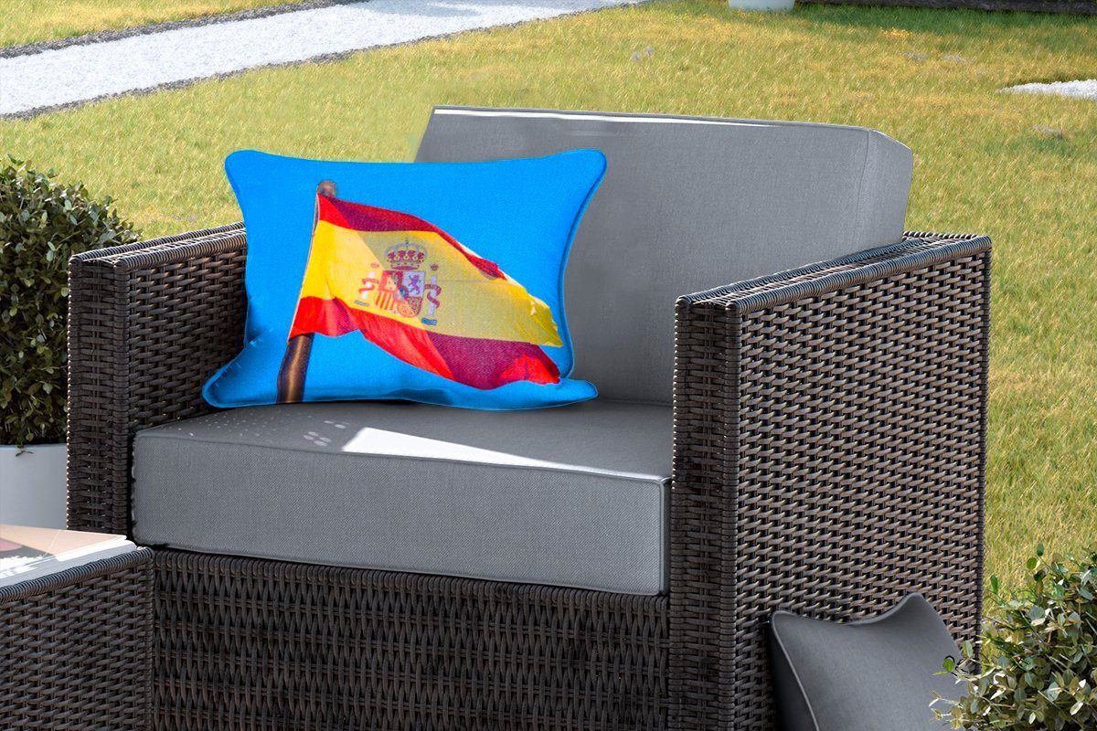 Polyester, Die MuchoWow Outdoor-Dekorationskissen, von Dekokissenbezug, Spanien, Dekokissen Nationalflagge Kissenhülle