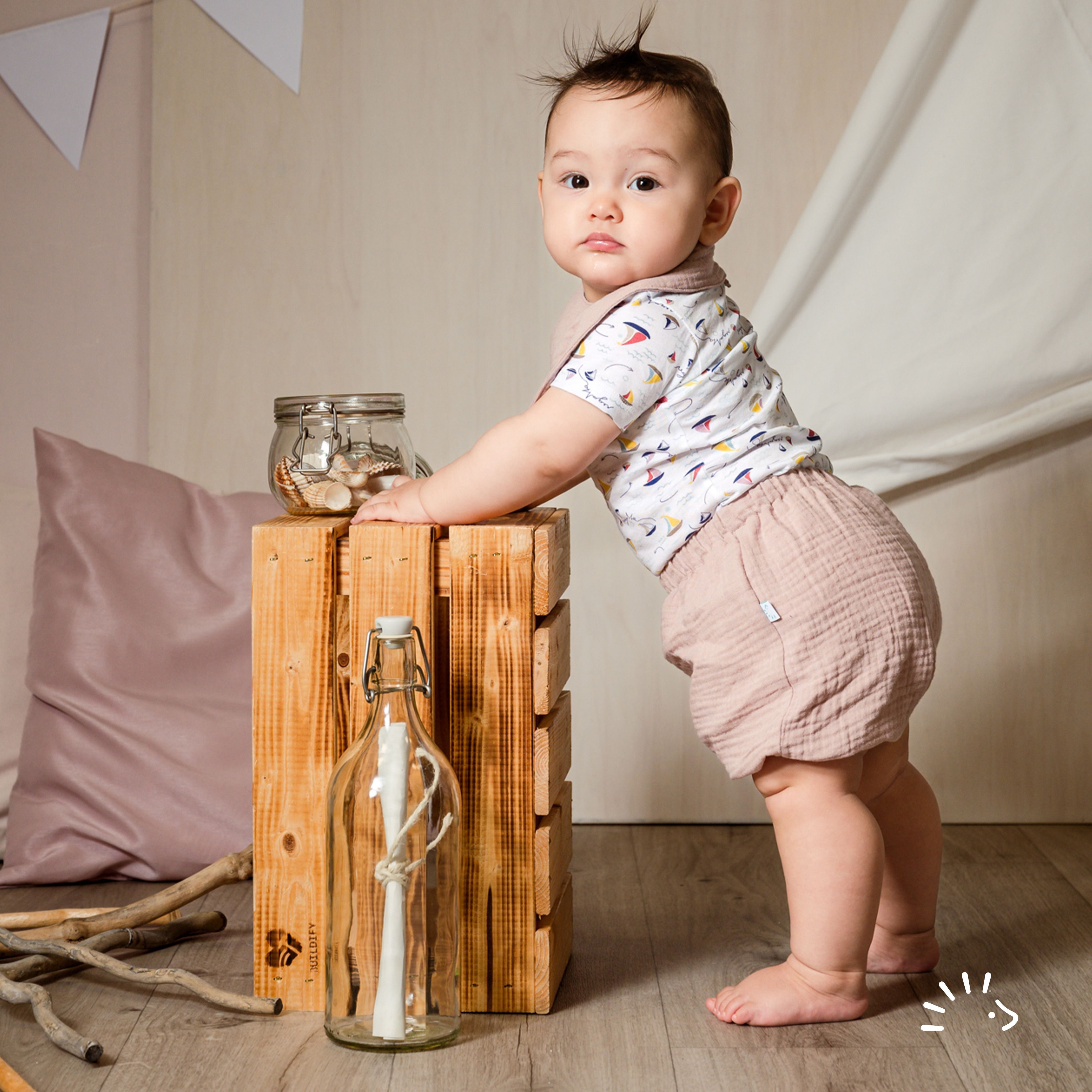 Popolini Bandana iobio Baby Musselin Bandana Dreiecks Halstuch Regatta