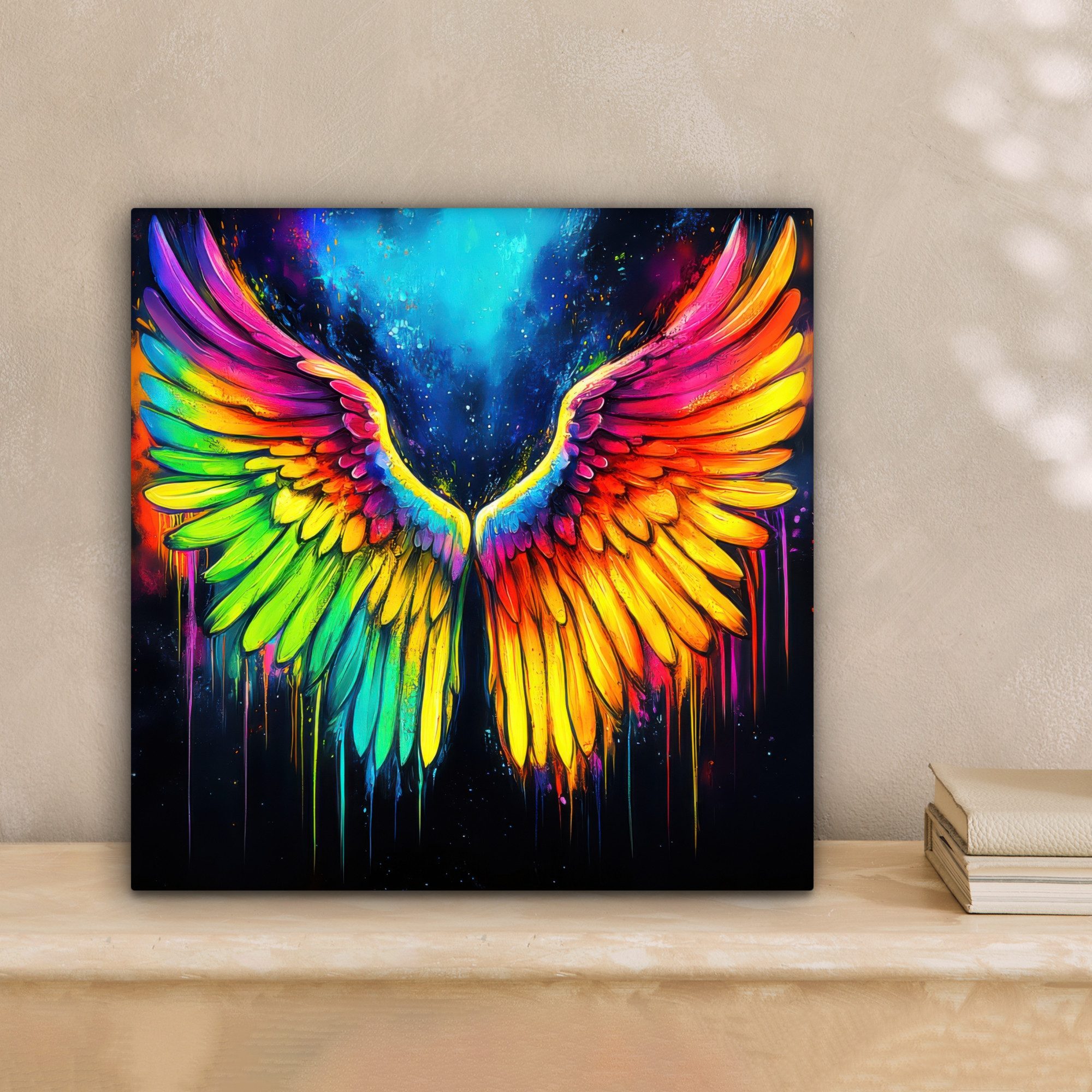 OneMillionCanvasses® Leinwandbild Regenbogenfarben - Flügel - günstig online kaufen