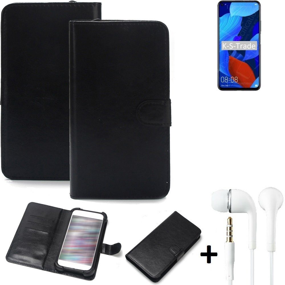 K-S-Trade Handyhülle für Huawei nova 5T, Wallet Case Handyhülle Schutzhülle Flip cover Flipstyle Tasche