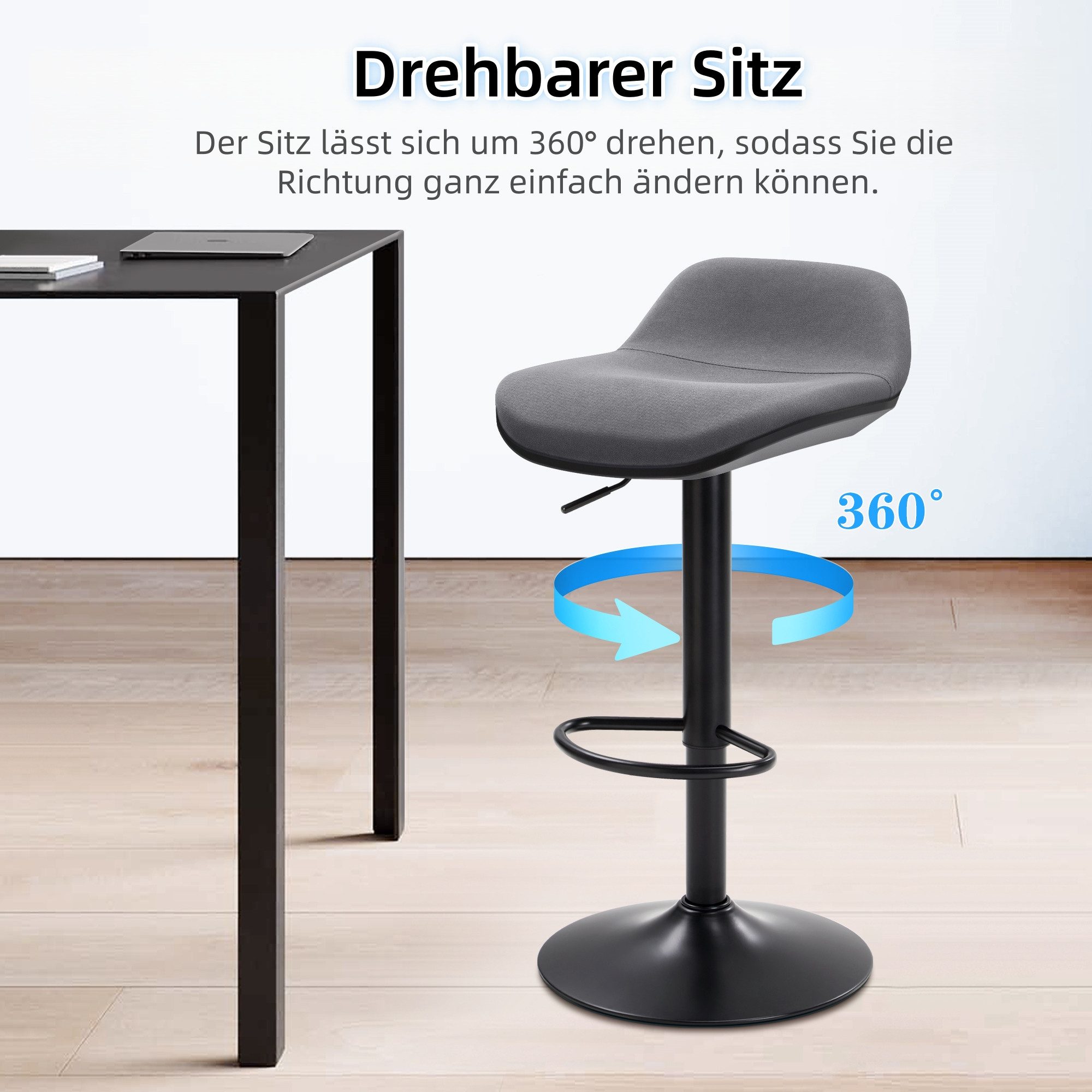 IWMH Drehhocker Höhenverstellbar Bürohocker, Drehbar Arbeitshocker günstig online kaufen