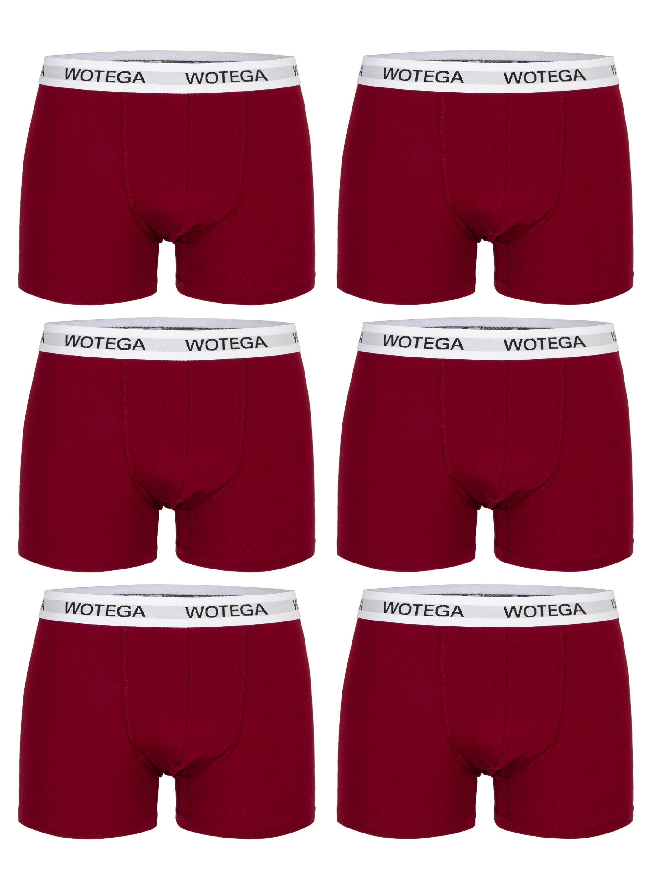 im (Spar-Packung, bequeme Pack 191650) 6er Unterhosen Boxershorts WOTEGA 6er-Pack) Red Rot (Biking Joe Baumwoll