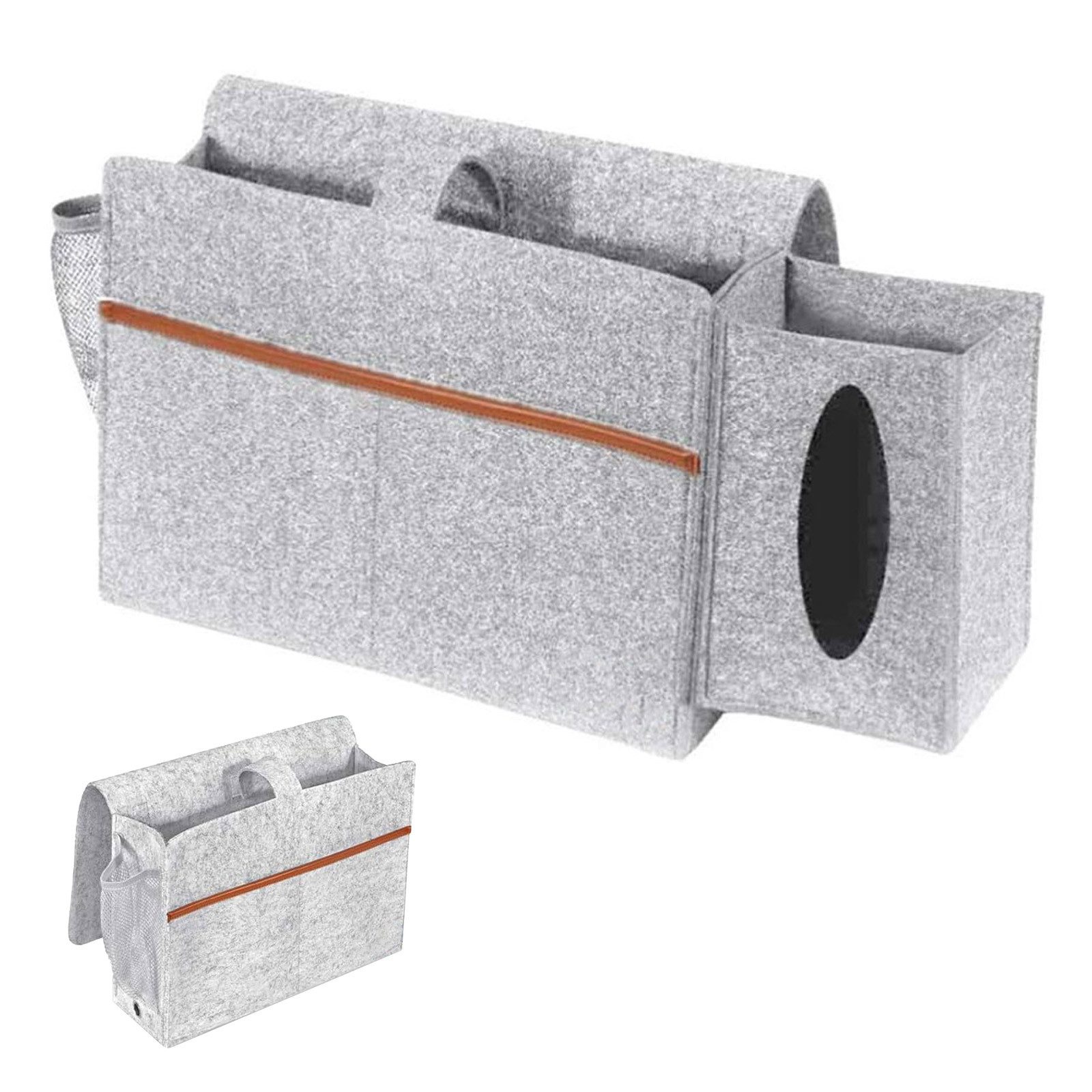 REDOM Betttasche Organizer Tasche Bett Hängetasche Bettseitentasche (mit Tücherbox und Flaschenhalter 34,5x10,5x24 cm zum Hängen am Bett, 1-tlg., Bettseite, Bettablage, Bett-Organizer, Nachtschränken), für Buch Zeitschriften iPad Handy Fernbedienung Zubehör
