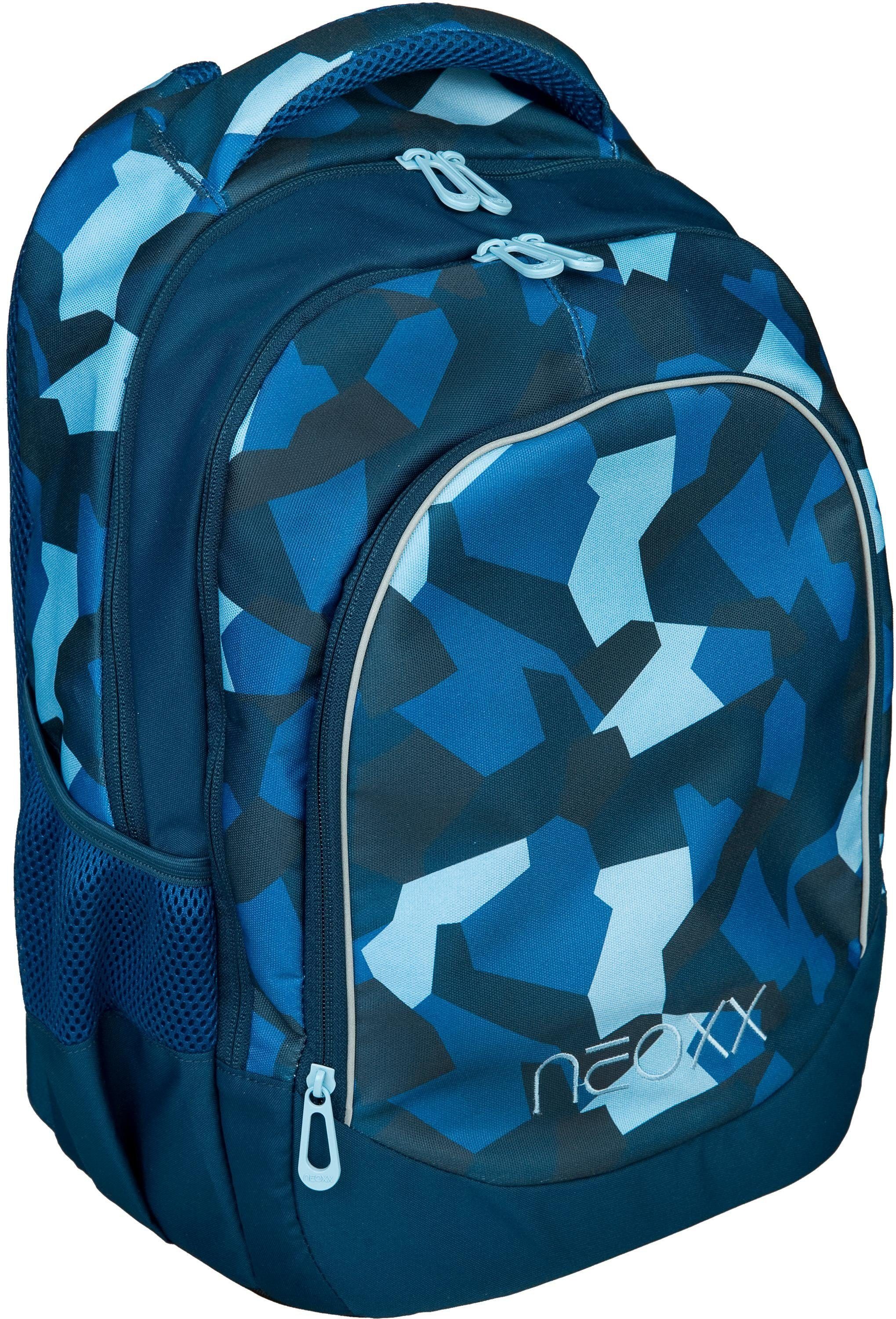 neoxx Schulrucksack Fly, Camo Nation, aus recycelten PET-Flaschen