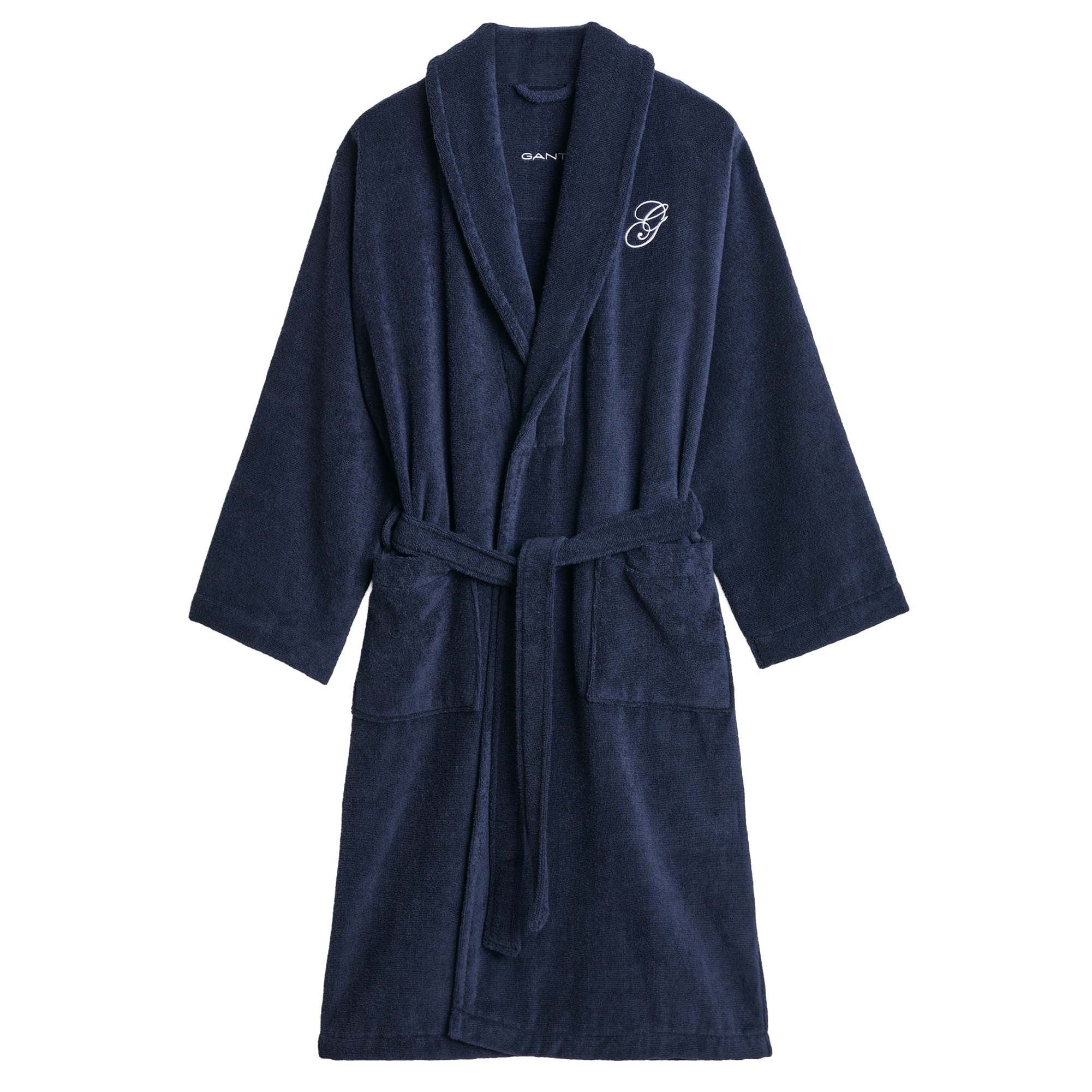 Gant Bademantel Unisex Bademantel 1er Pack Baumwolle, Baumwolle