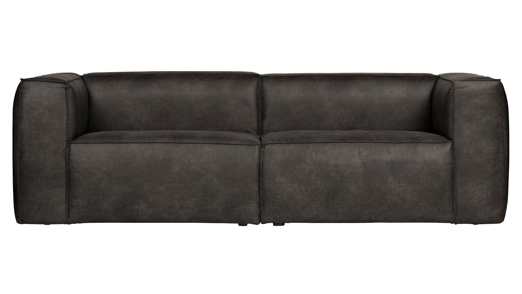 WOOOD Sofa Sofa Bean 3,5-Sitzer - Leder Black, freistellbar