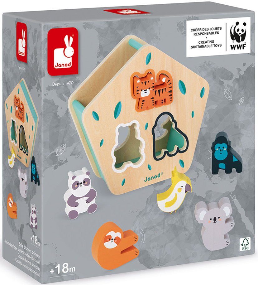 & weltweit Steckspiel - Tiere, FSC®- schützt Lernspielzeug WWF® Sortier- Wald Janod -