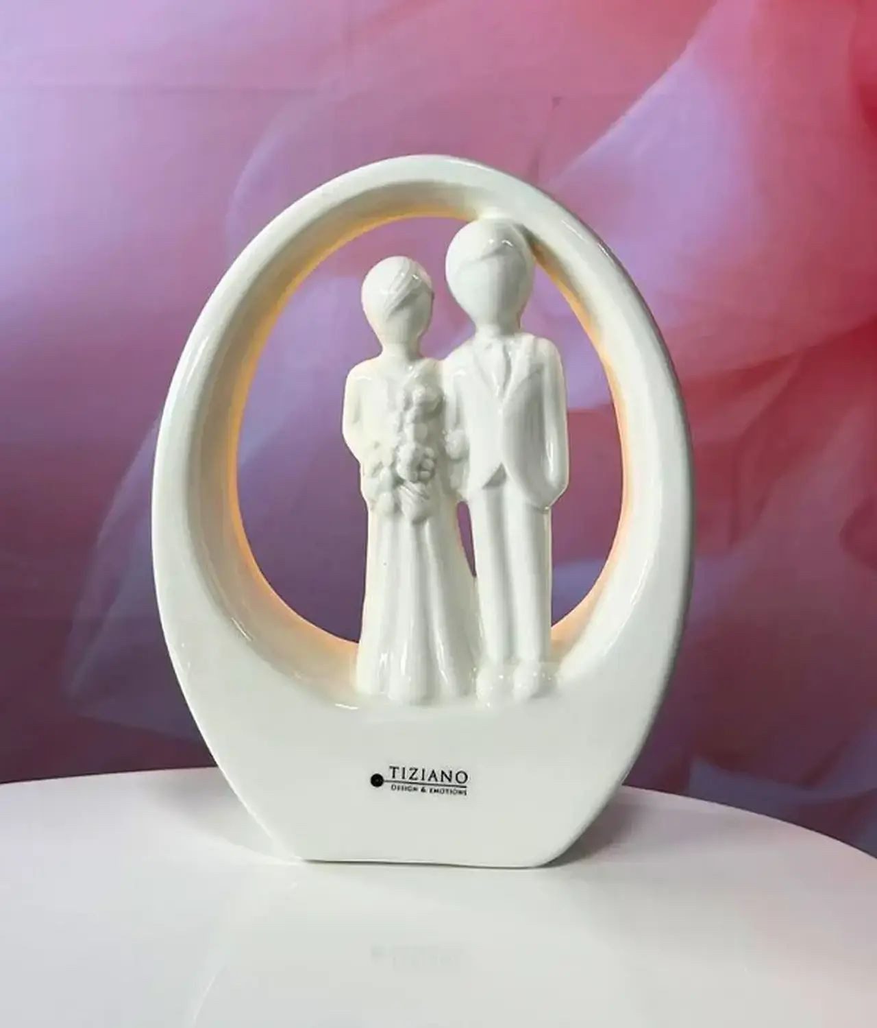 TIZIANO - DESIGN & EMOTIONS LED Dekolicht LED Objekt „Just Married“ – Romantische Hochzeitsdeko mit Timer, LED fest integriert