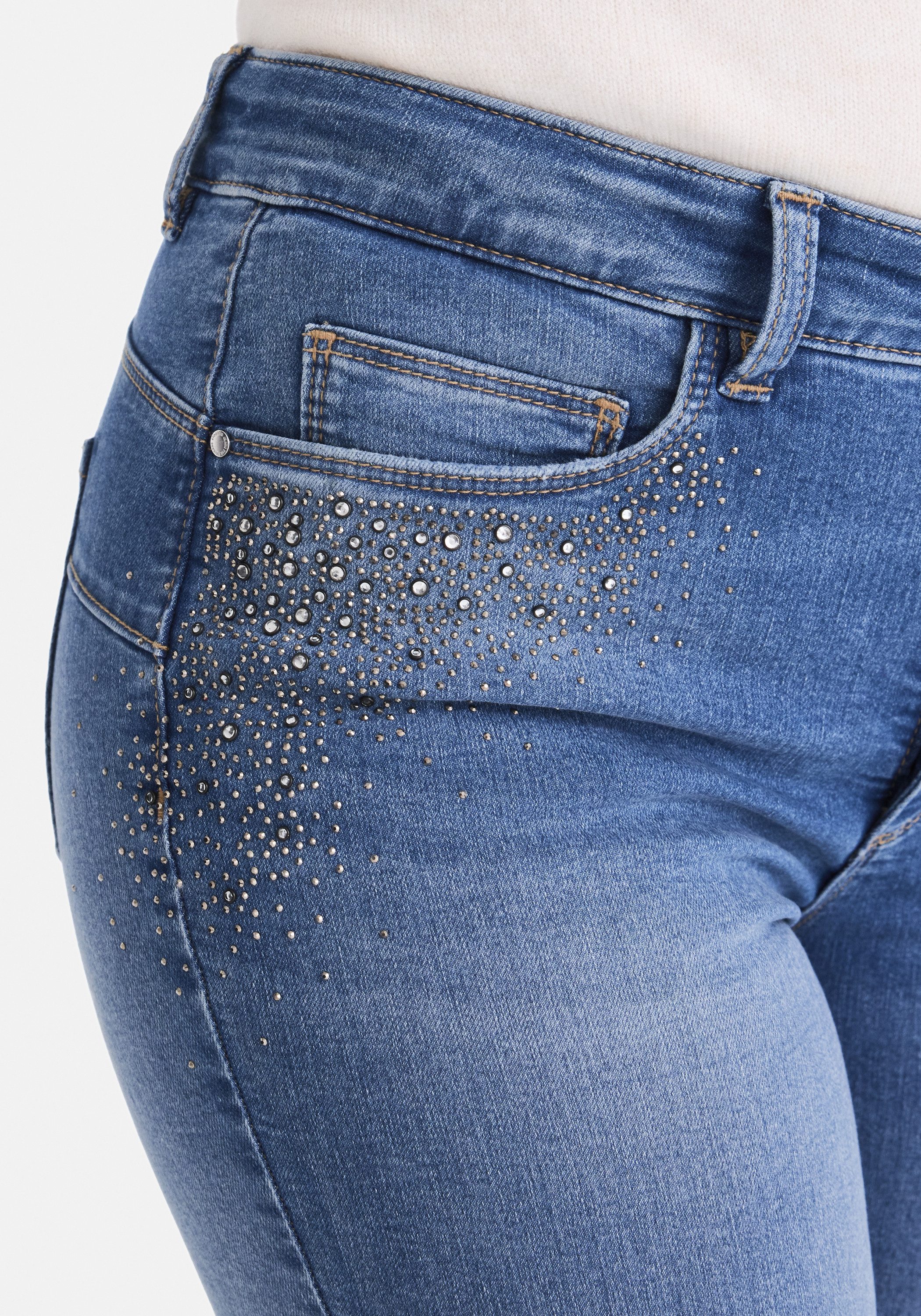 STOOKER WOMEN 5-Pocket-Jeans Rio Colour Skinny Fit Jeans Skinny Fit Casual Clean Wash Denim Jeans Magic Shape Effekt für Damen