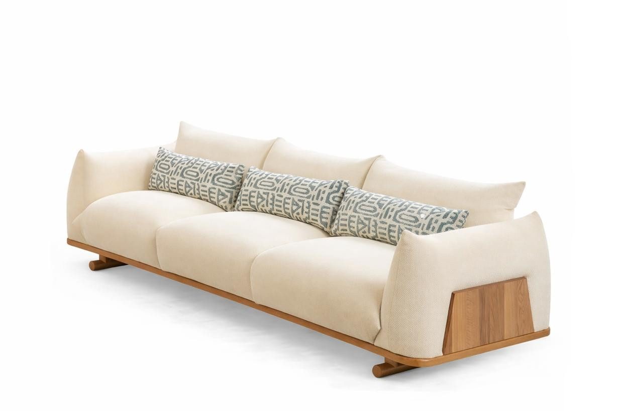 JVmoebel 3-Sitzer Elegantes Polstersofa in Weiß für stilvolles Wohnen, 3 Teile