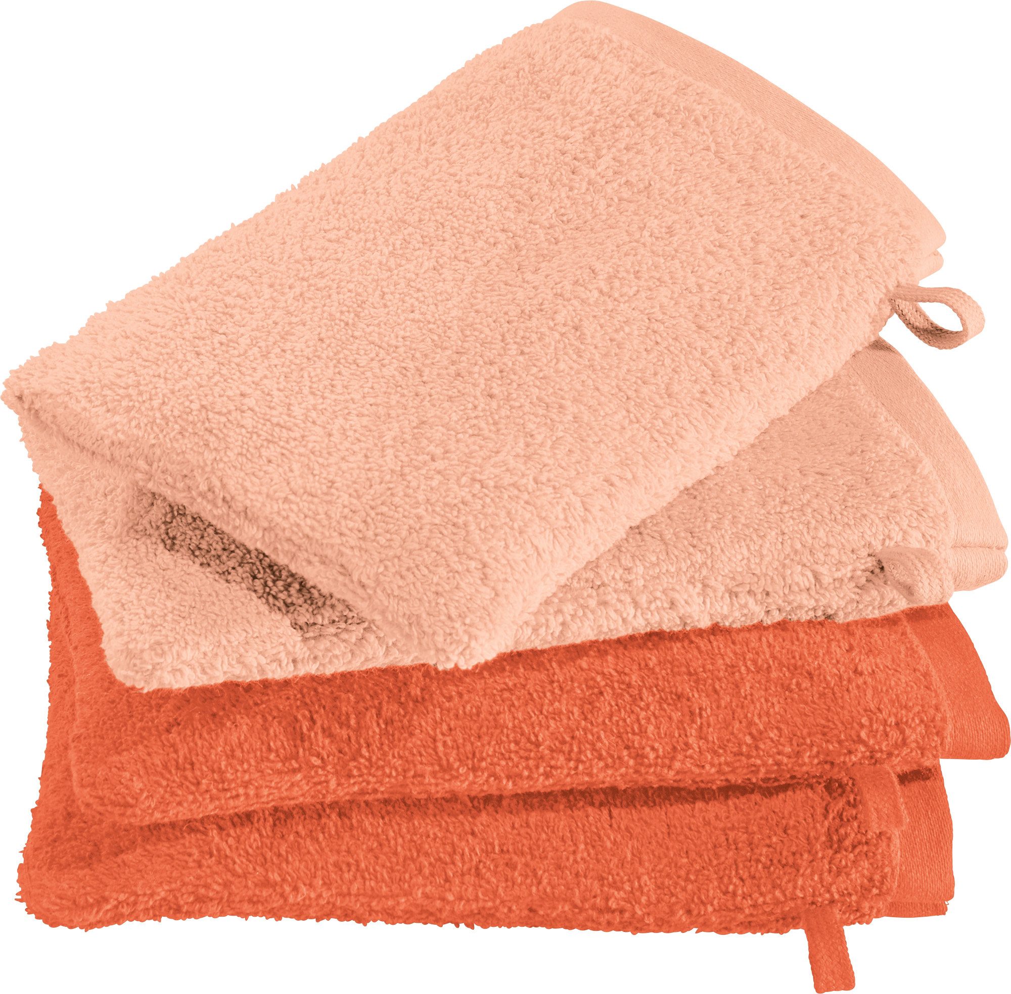 Erwin Müller Waschhandschuh Waschhandschuhe "Bühl" 4er-Pack, Frottier, Walk-Frottier Uni