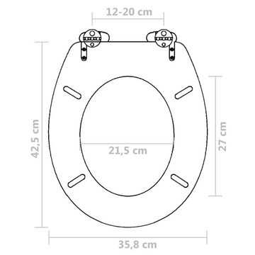 vidaXL WC-Sitz Toilettensitz MDF Deckel mit Absenkautomatik Design Braun (1-St)