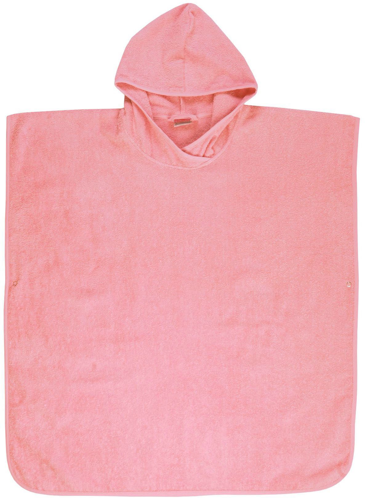 Wörner Badeponcho Badeponcho Uni, Baumwolle, Kapuze, maschinenwaschbar, trocknergeeignet