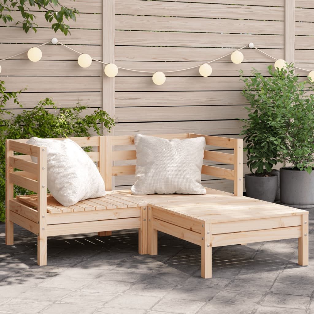 vidaXL Sofa, Gartensofa 2-Sitzer mit Hocker günstig online kaufen