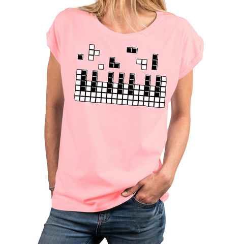 MAKAYA Print-Shirt Damen Kurzarm Top Piano Klavier Motiv Nerd Gamer Geschenke Frauen Tunika, große Größen