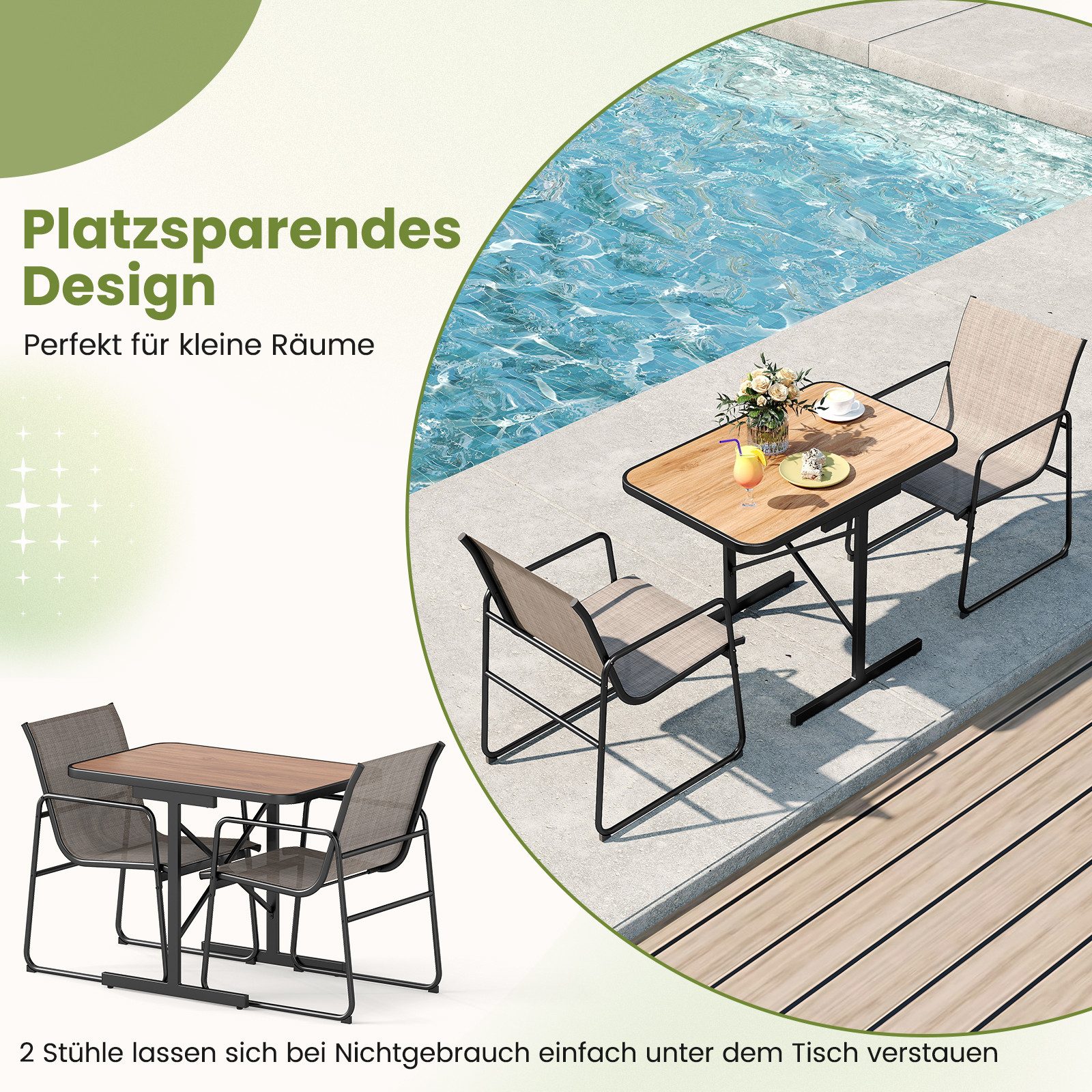 KOMFOTTEU Gartenlounge-Set, Gartenmöbel Set Balkonset Bistroset