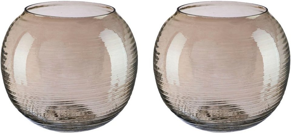 by Home mit St), 2 Glas, Kerzenhalter Teelichthalter eleganter aus Aliya Lena Struktur (Set, LeGer Gercke