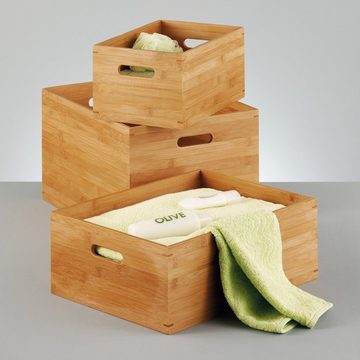 Zeller Present Holzkiste Aufbewahrungskiste Bambus Allzweckbox Holzkiste