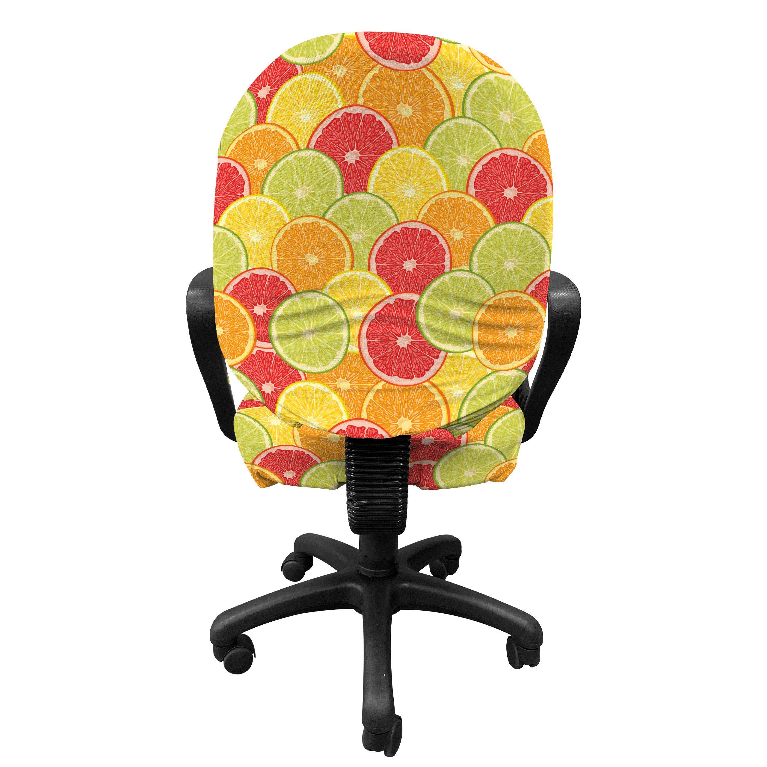 aus dekorative Stretchgewebe, Früchte Bunt Zitrone Bürostuhlhusse Schutzhülle Orange Abakuhaus,