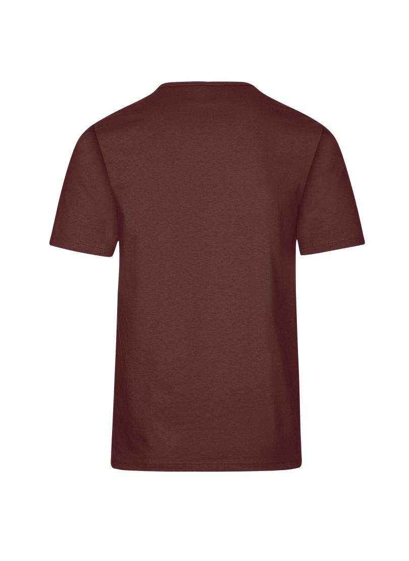 Trigema T-Shirt TRIGEMA Baumwolle kastanie Knopfleiste T-Shirt DELUXE mit