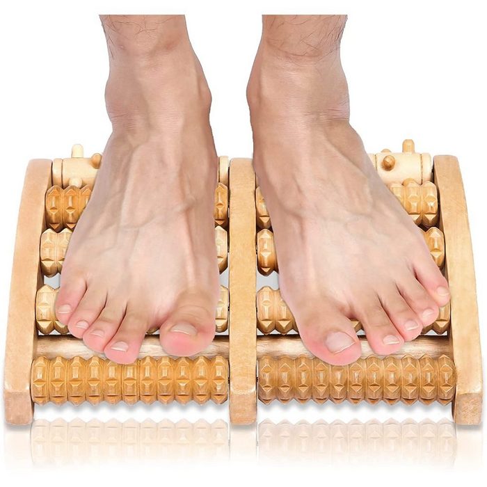Jormftte Saugglocke mit Massagerollen Fußmassageroller Holz
