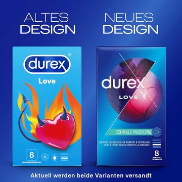 durex Kondome Love Spar-Pack, 40 St., mit schmaler Passform, für ein sicheres Gefühl durch festeren Sitz