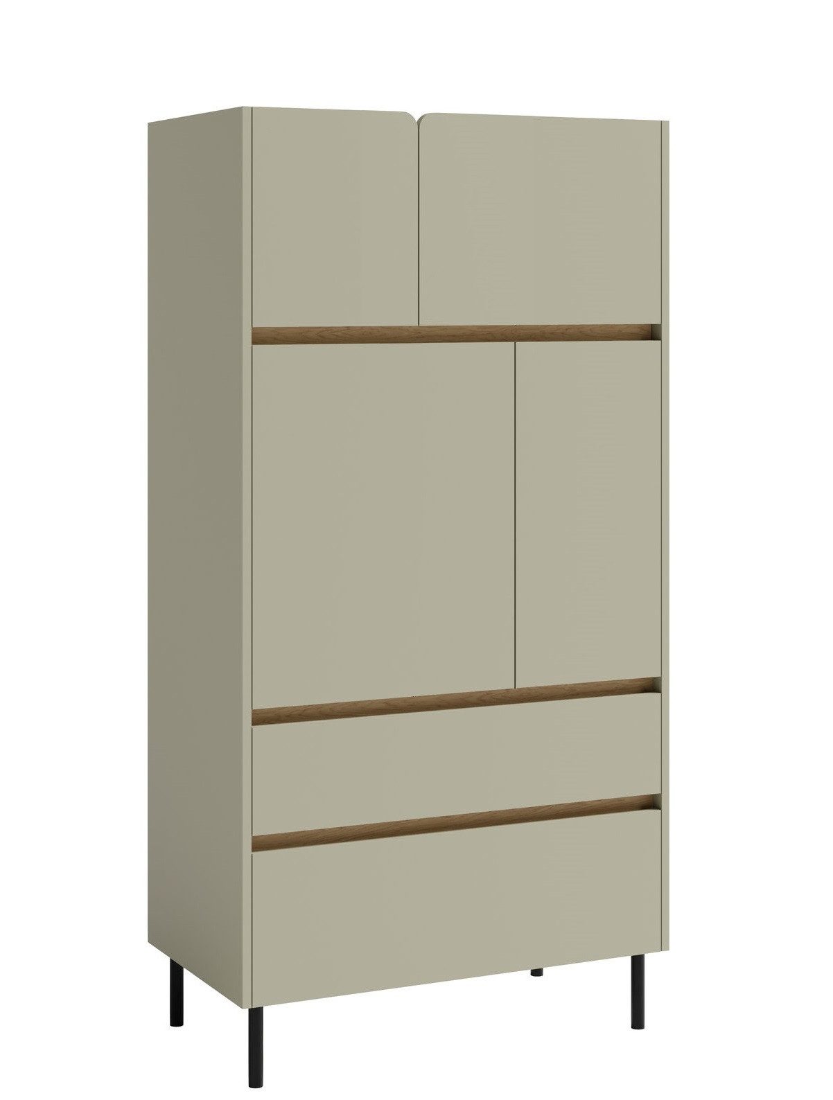 Marmex Möbel Hochkommode LUCA LC5 4 Türiger Schrank 2 Schubladen, Kommode, Sideboard