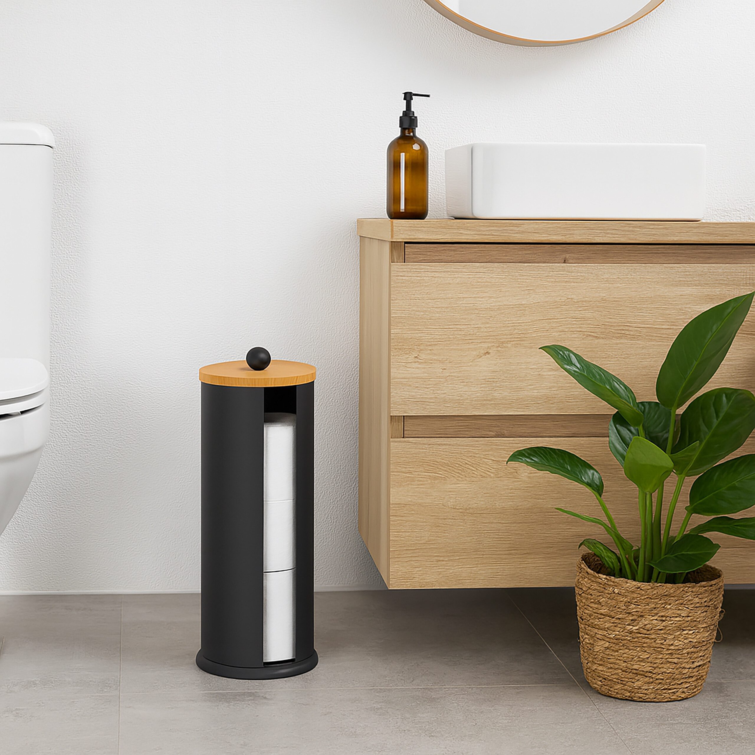 relaxdays Toiletten-Ersatzrollenhalter Toilettenpapier Aufbewahrung 3 Rolle günstig online kaufen