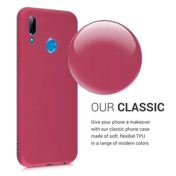 kwmobile Handyhülle Hülle für Huawei P20 Lite, Hülle Silikon - Soft Handyhülle - Handy Case Cover - Granatapfelrot