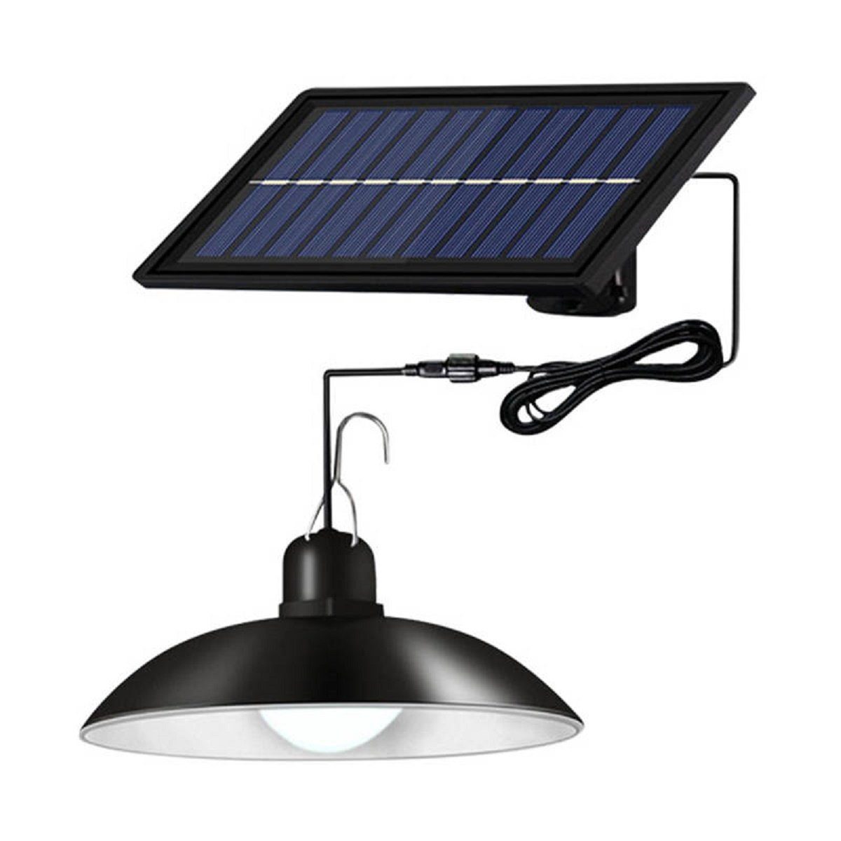 Superfire LED Solarleuchte Solarlampe Solar-Kronleuchterlampe Außen- und Innenbeleuchtung Schwarz