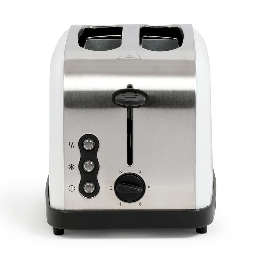 Weiß LIVOO Vintage-Früstücks-Set Edelstahl Toaster