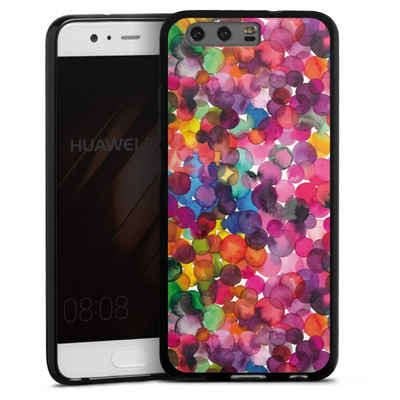 DeinDesign Handyhülle »bunt Punkte Wasserfarbe Overlapped Watercolor Dots«, Huawei P10 Silikon Hülle Bumper Case Handy Schutzhülle